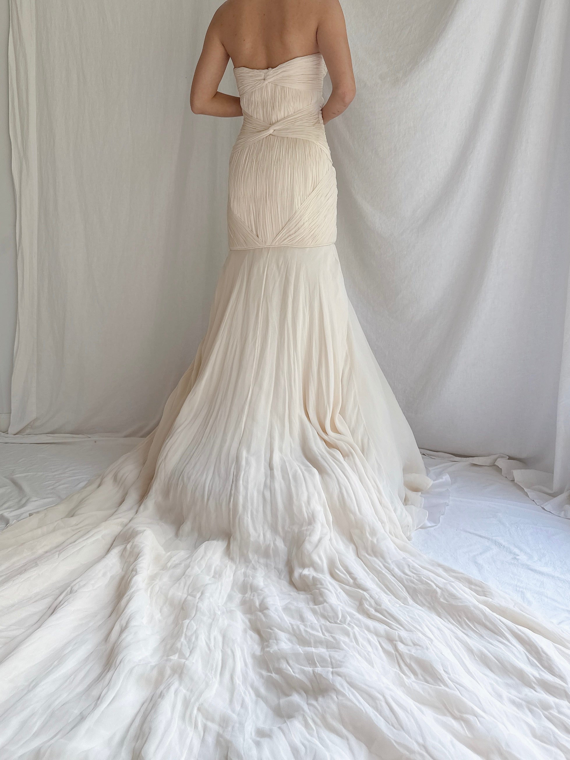 Vintage Rafael Cennamo Silk Draped Gown - S/4