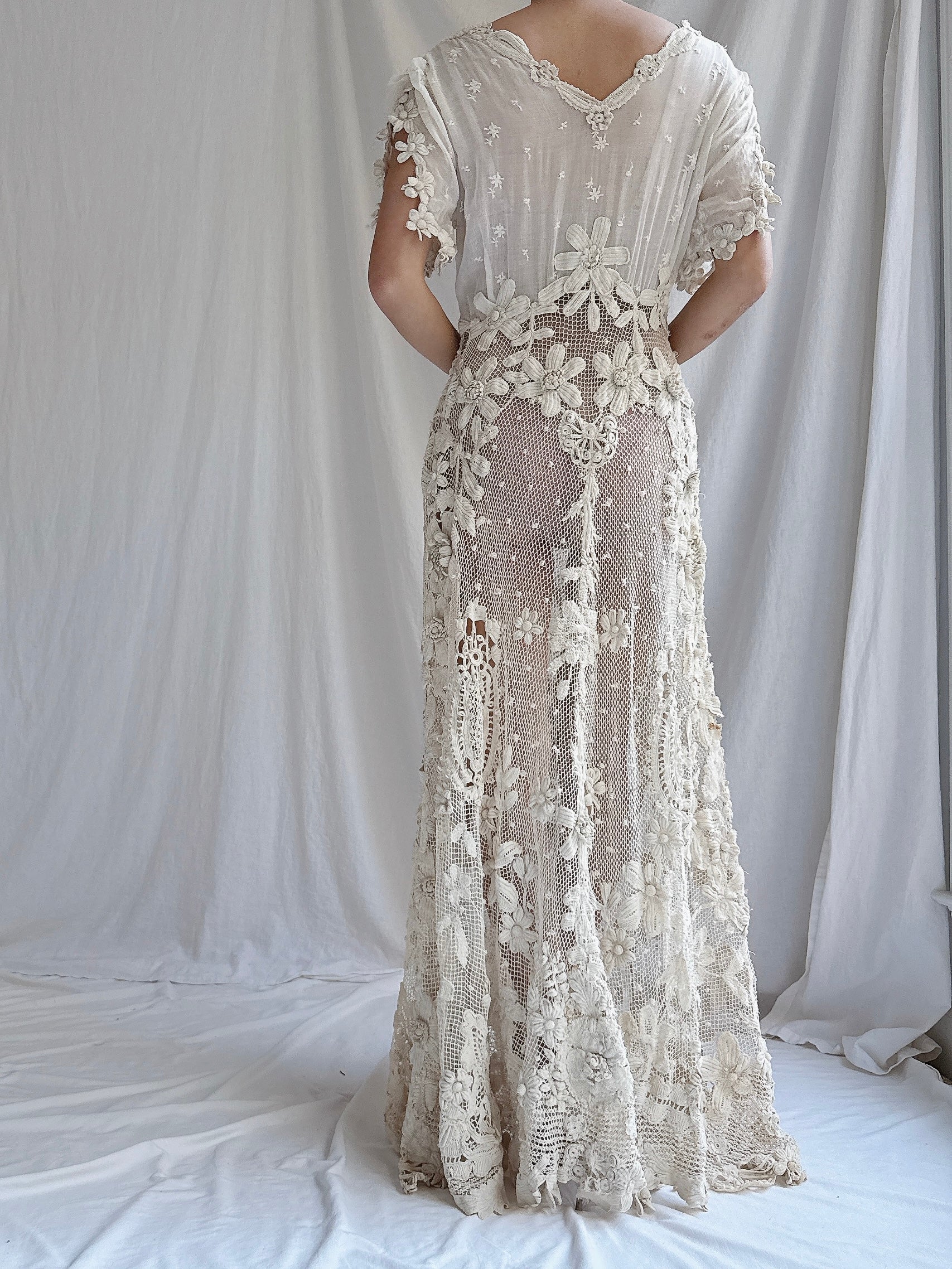 Antique Irish Lace Gown - S