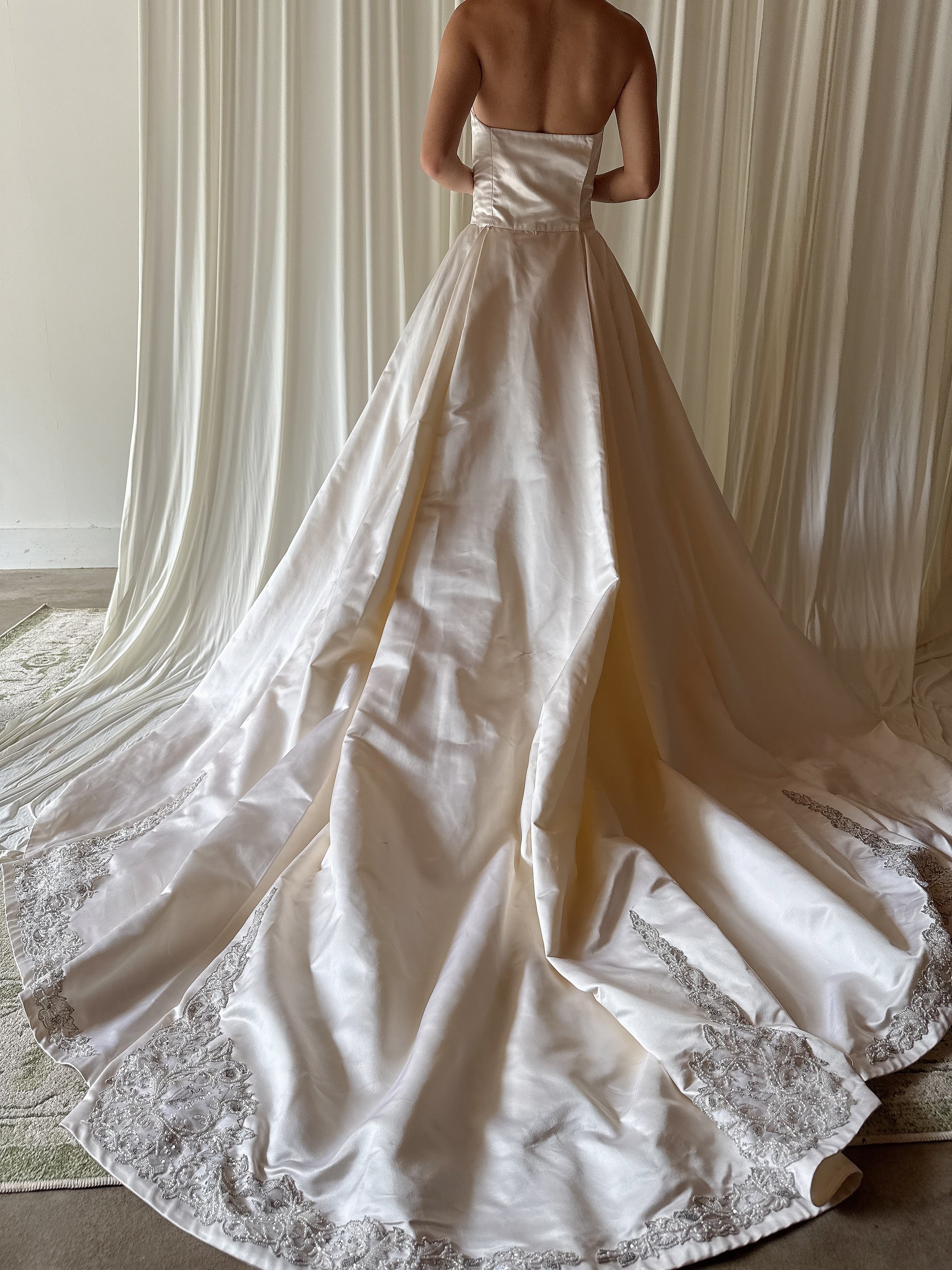 Vintage Strapless Silk Gown - XS/S