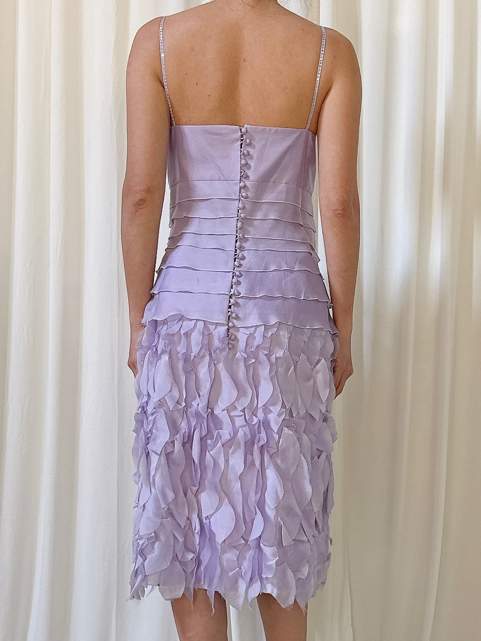 Vintage Lilac Silk Organza Dress - US 6