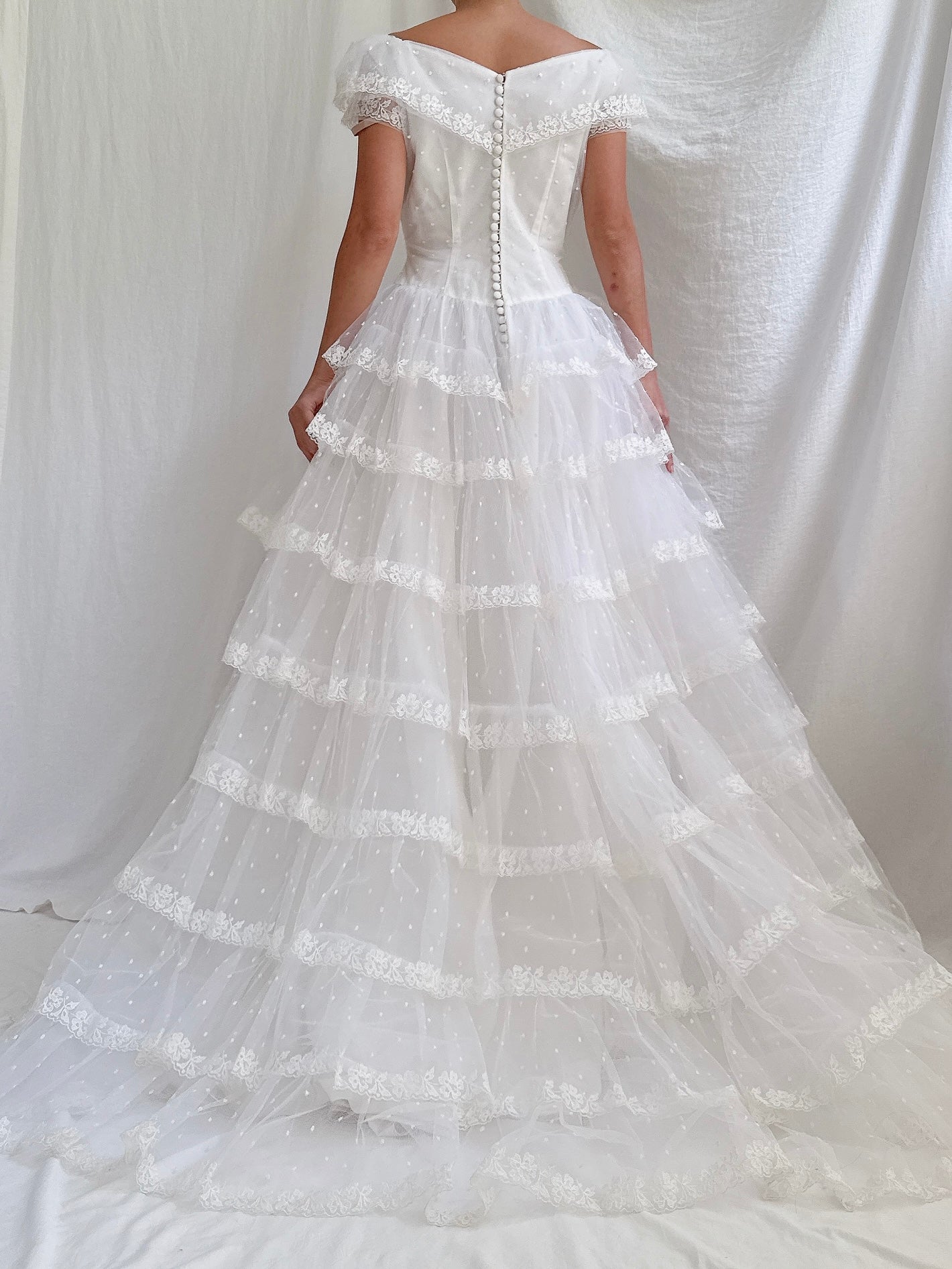 1950s Tier Tulle Dress - S