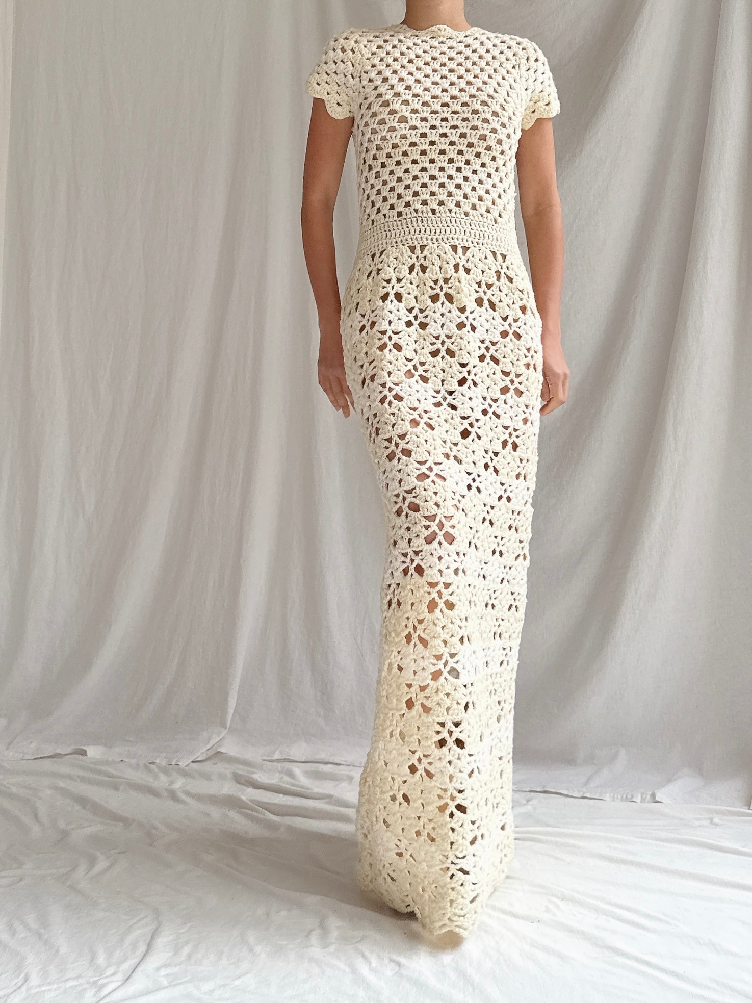 1970s Crochet Dress - S-M