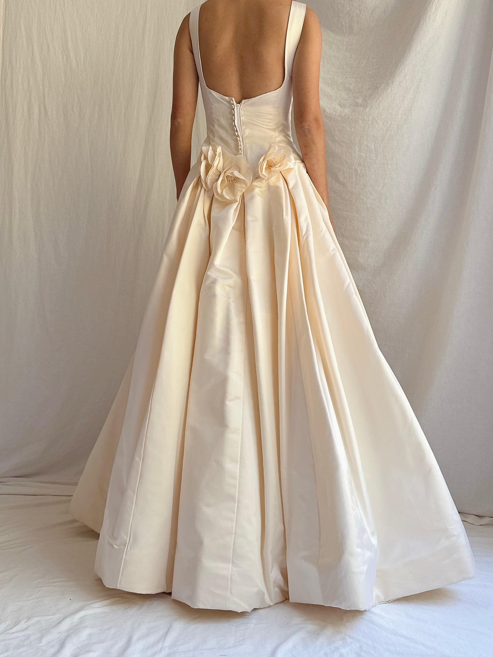 Square Neck Silk 2 Piece Gown - Size 10