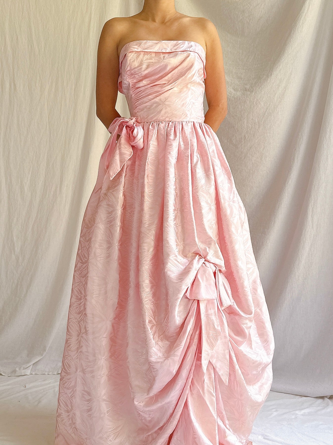 Vintage Satin Draped Gown - S/4