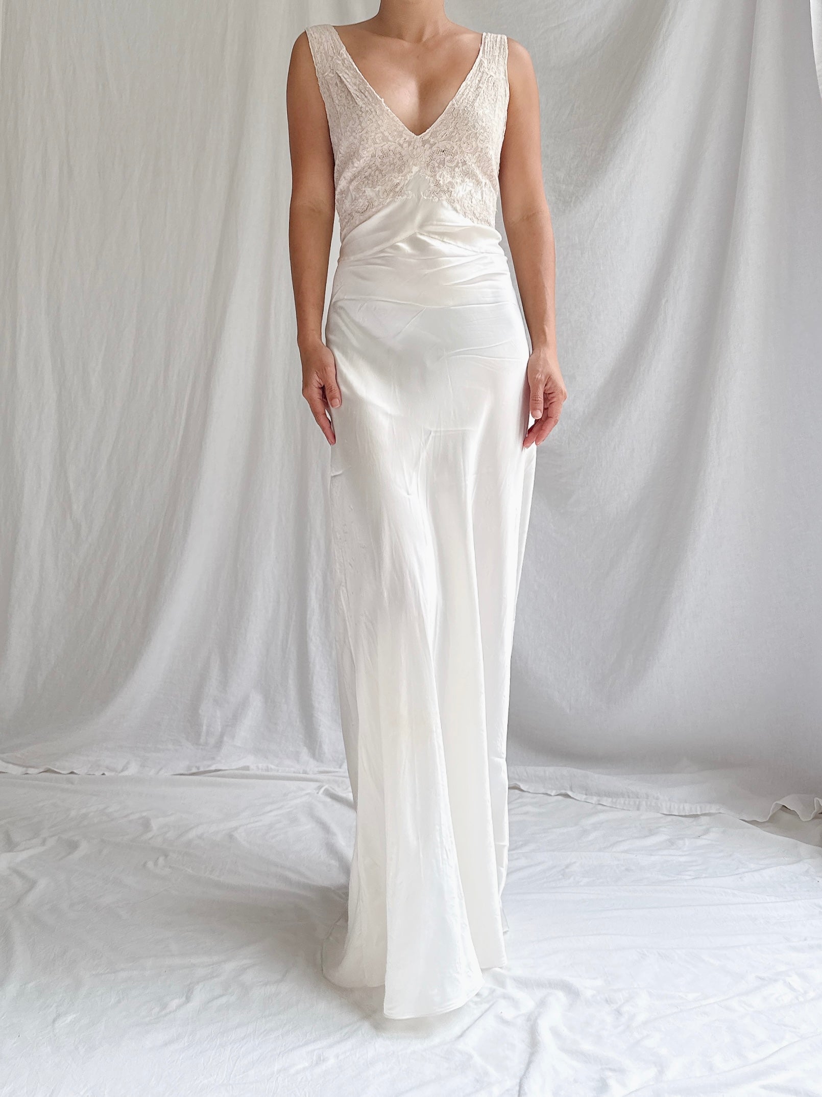 1930s Satin Slip Dress - S