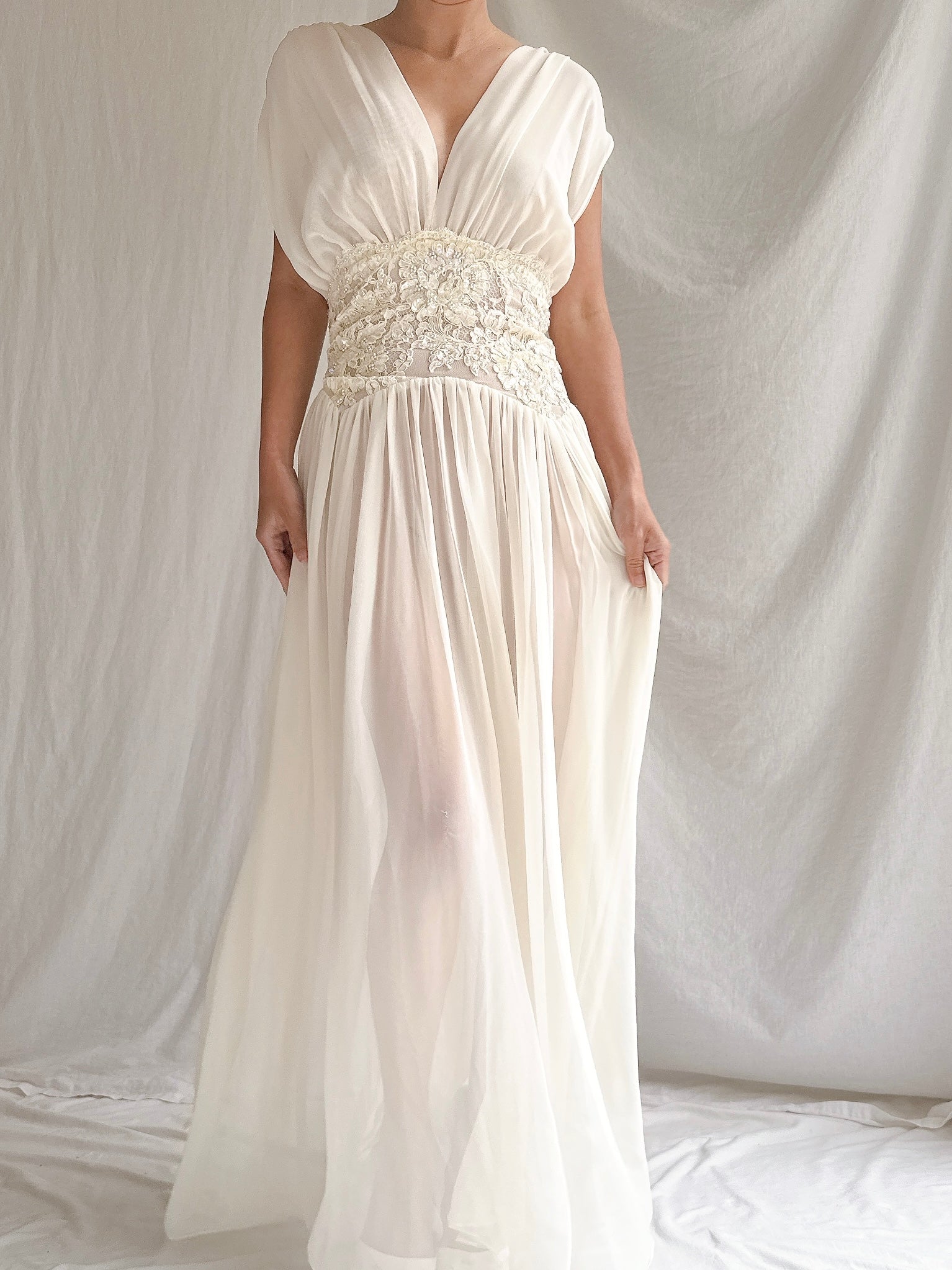 Vintage Chiffon Slip Dress - S/M