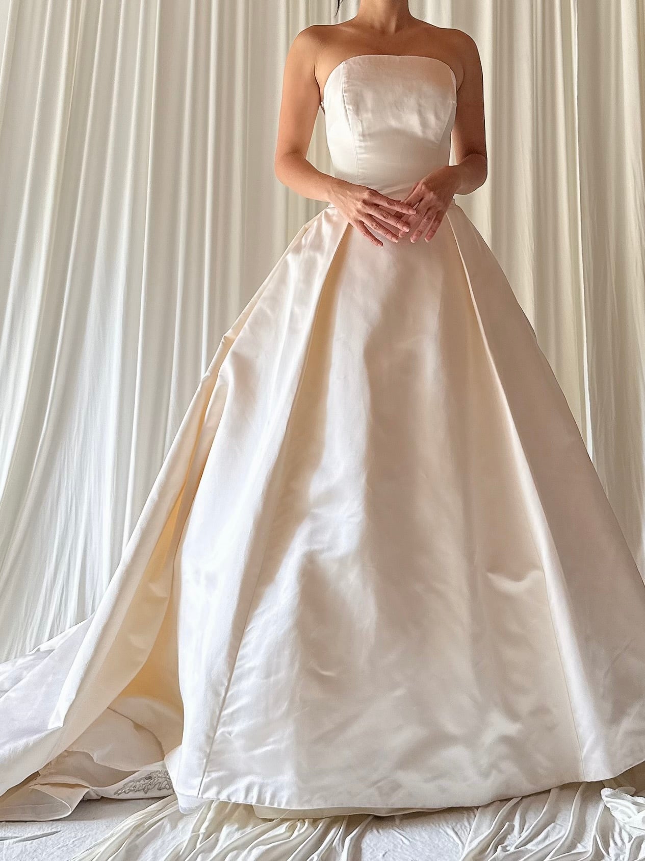 Vintage Strapless Silk Gown - XS/S