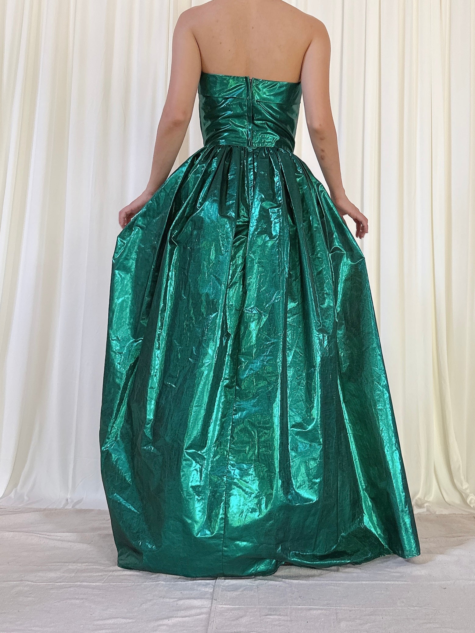 Vintage TD4 Lurex Strapless Gown XS