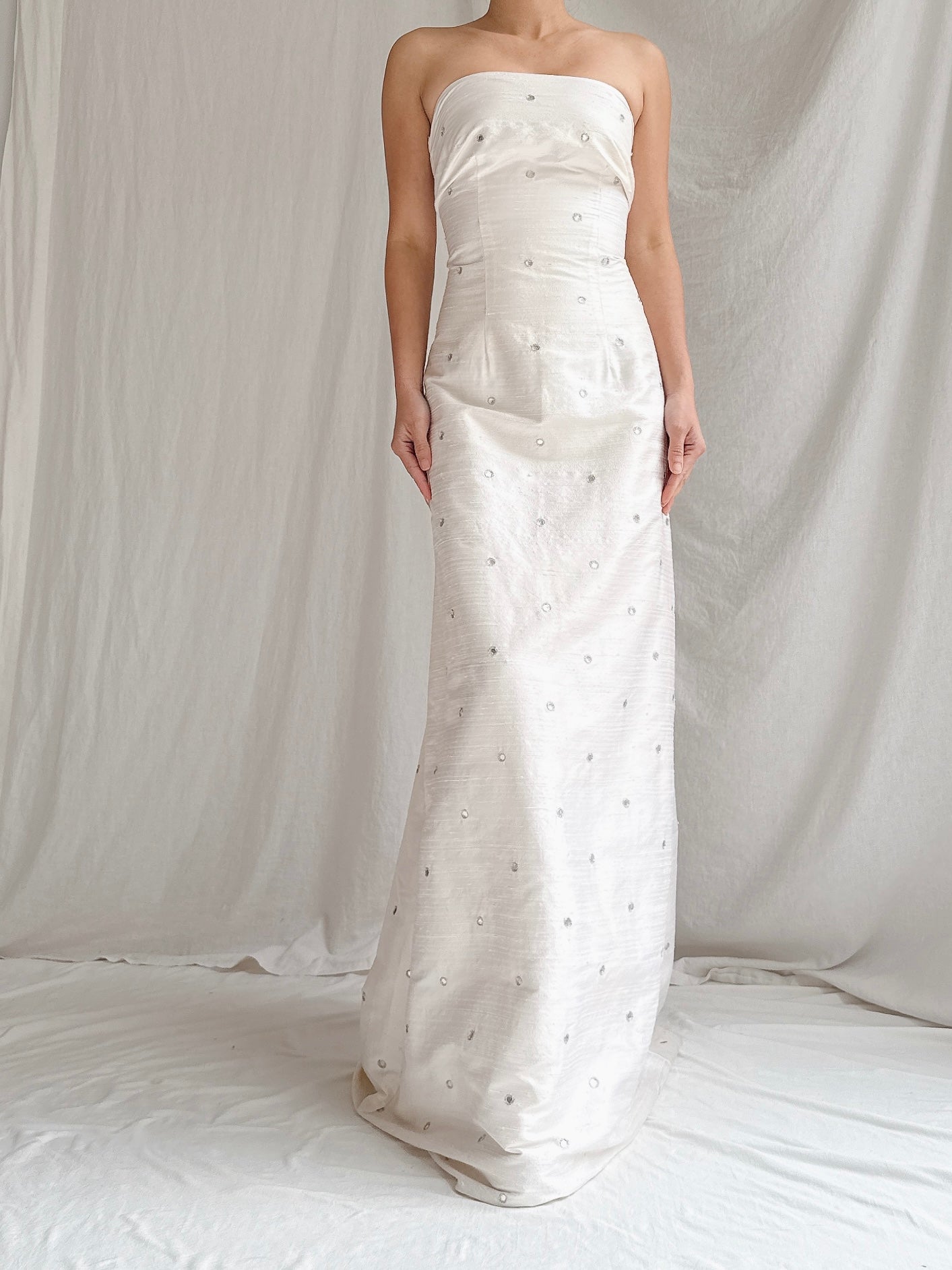 Vintage Strapless Mirrored Column Dress - M/8