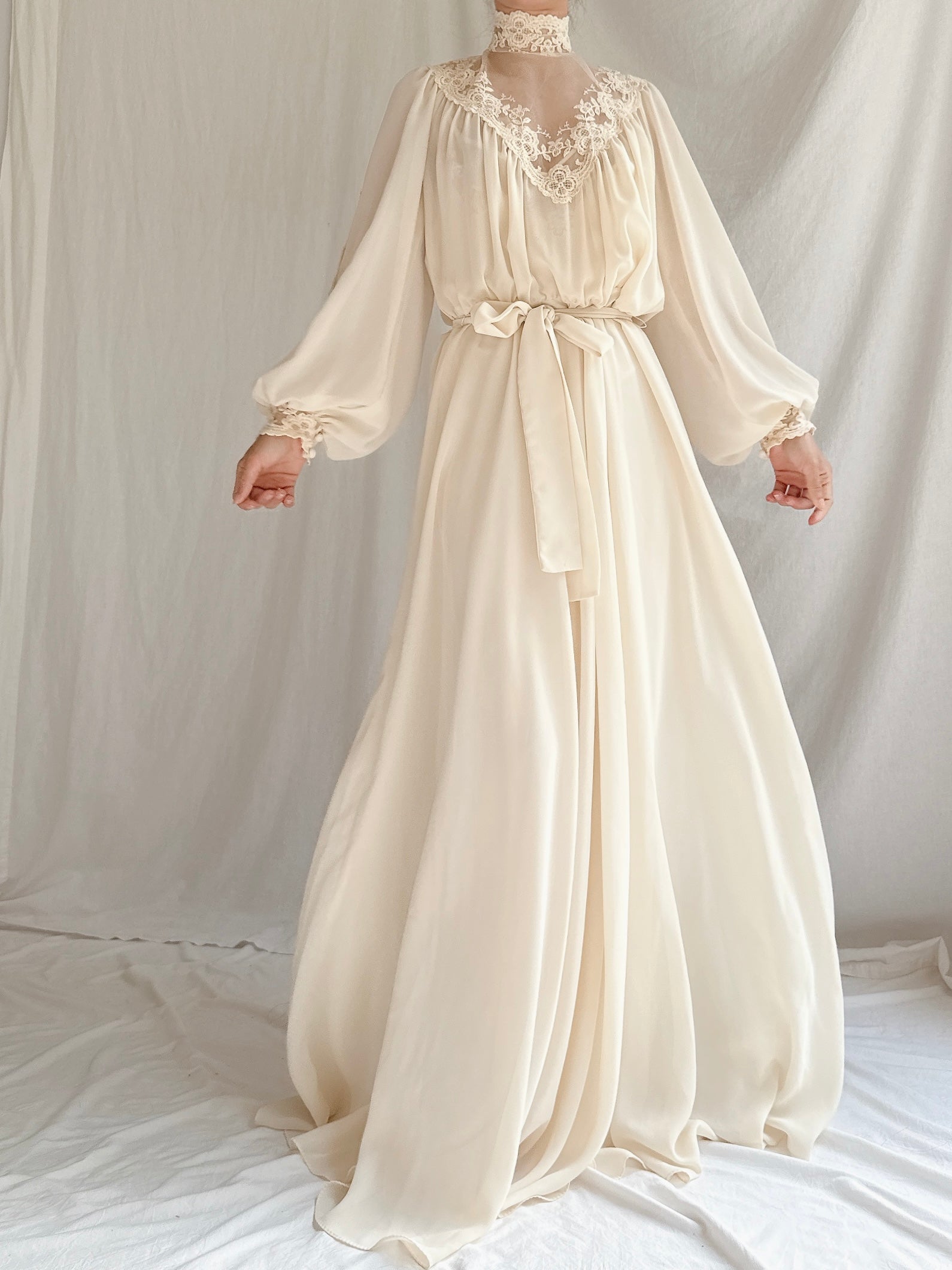 1970s Poet Sleeve Gown - M