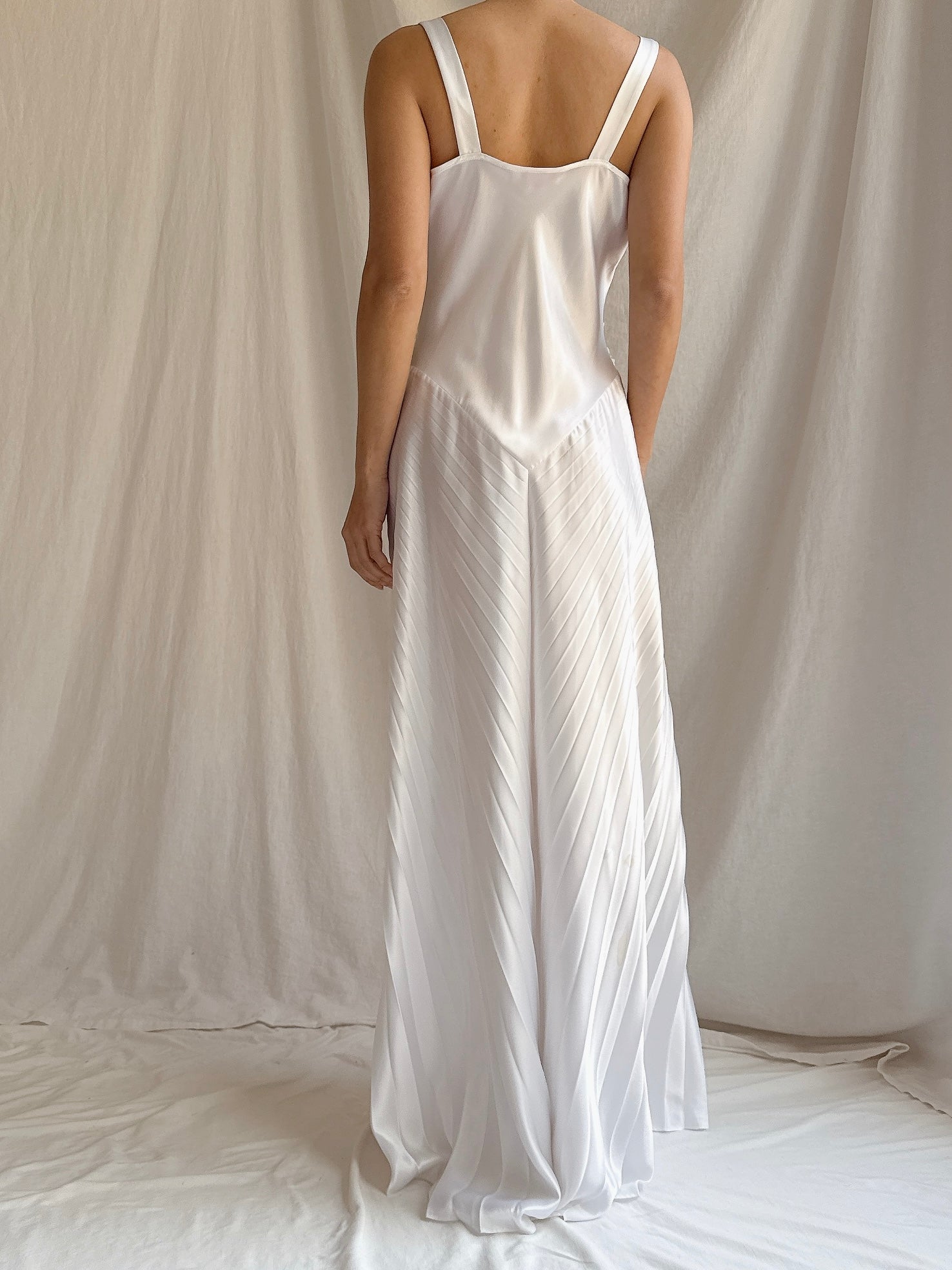 Vintage Pleated Slip Dress - M
