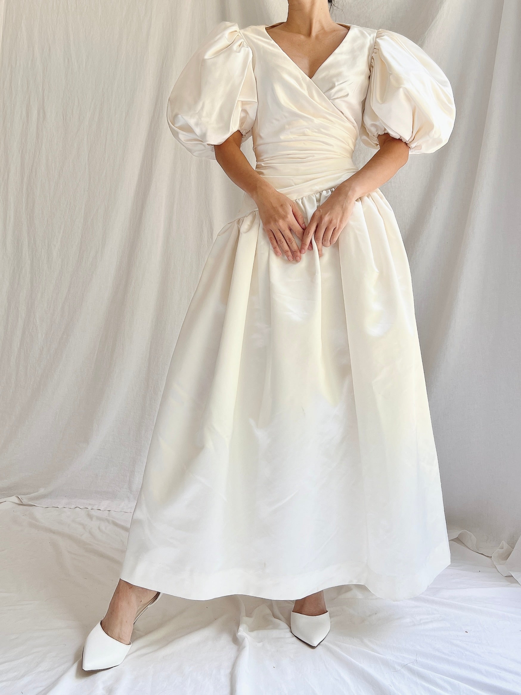 1980s Lillie Rubin Puff Sleeve Dress