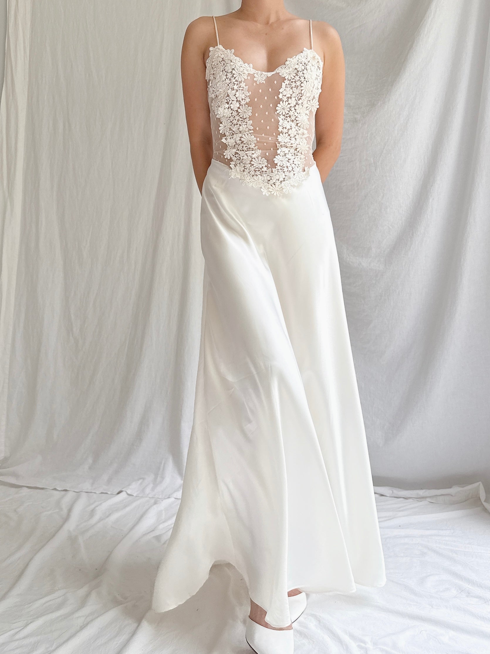 Vintage Satin Slip Dress - M