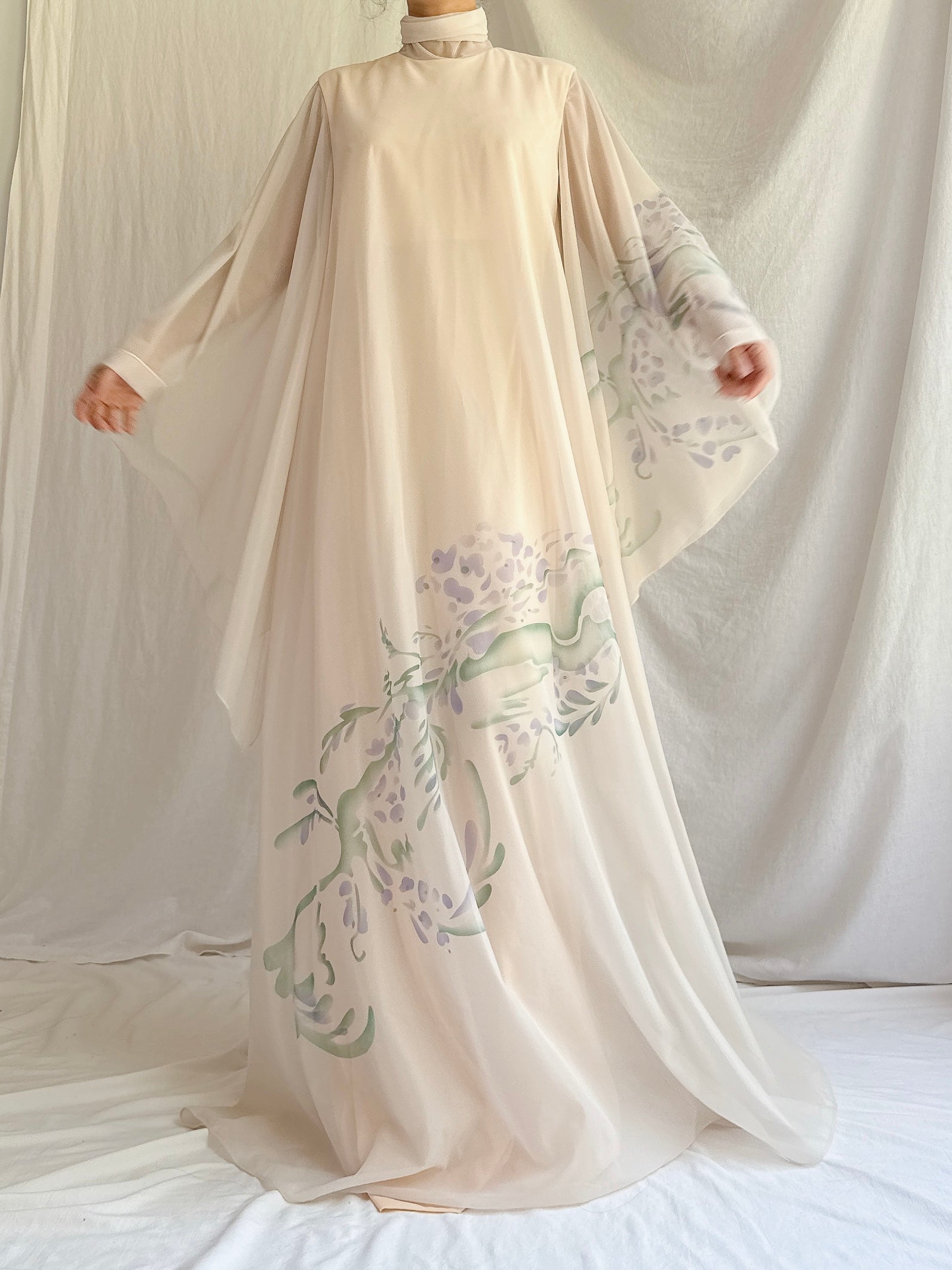 1960s Angel Sleeves Nylon Gown - M/L