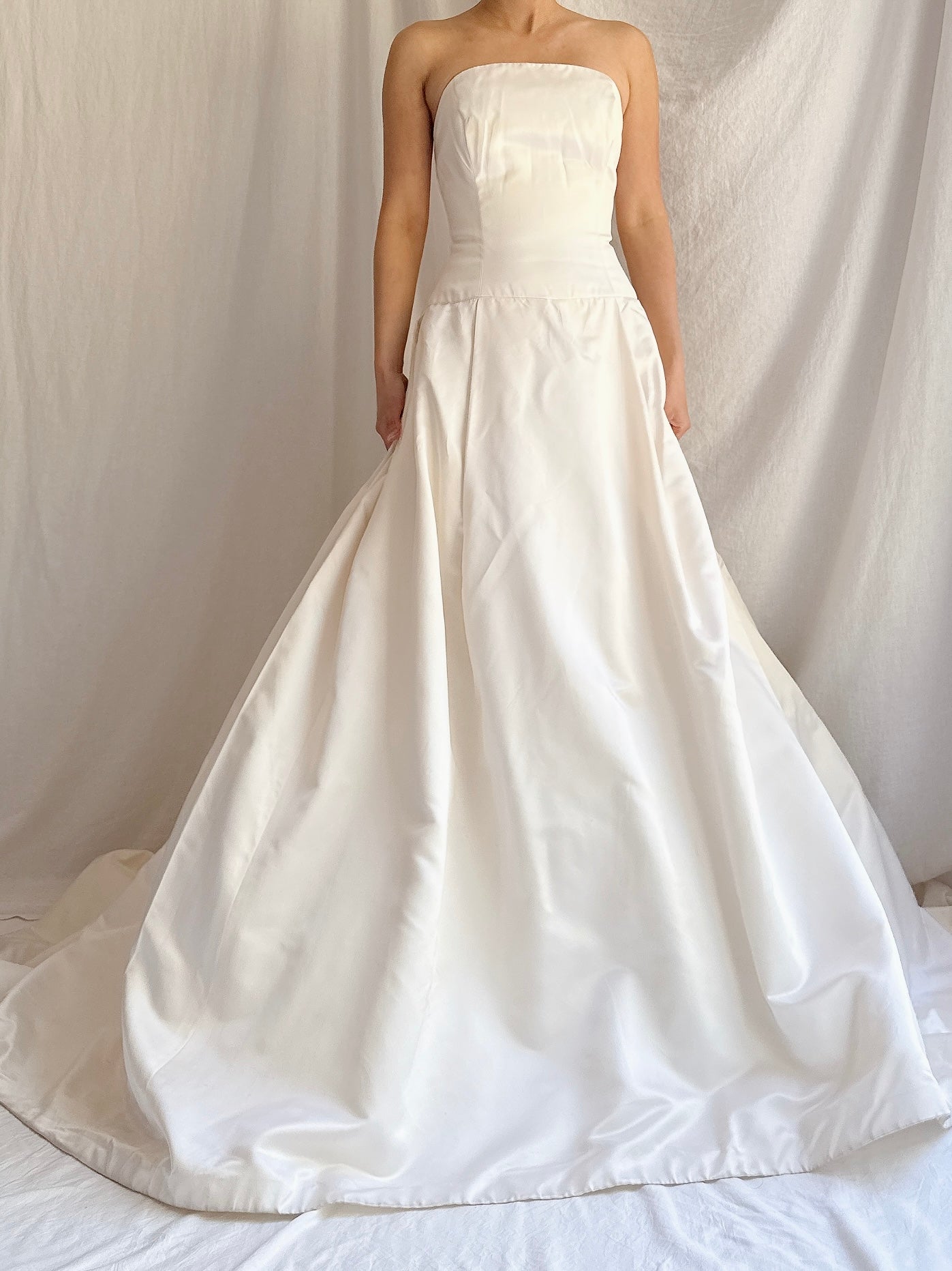 Vintage Silk/Rayon Satin Dropped Waist Gown - S