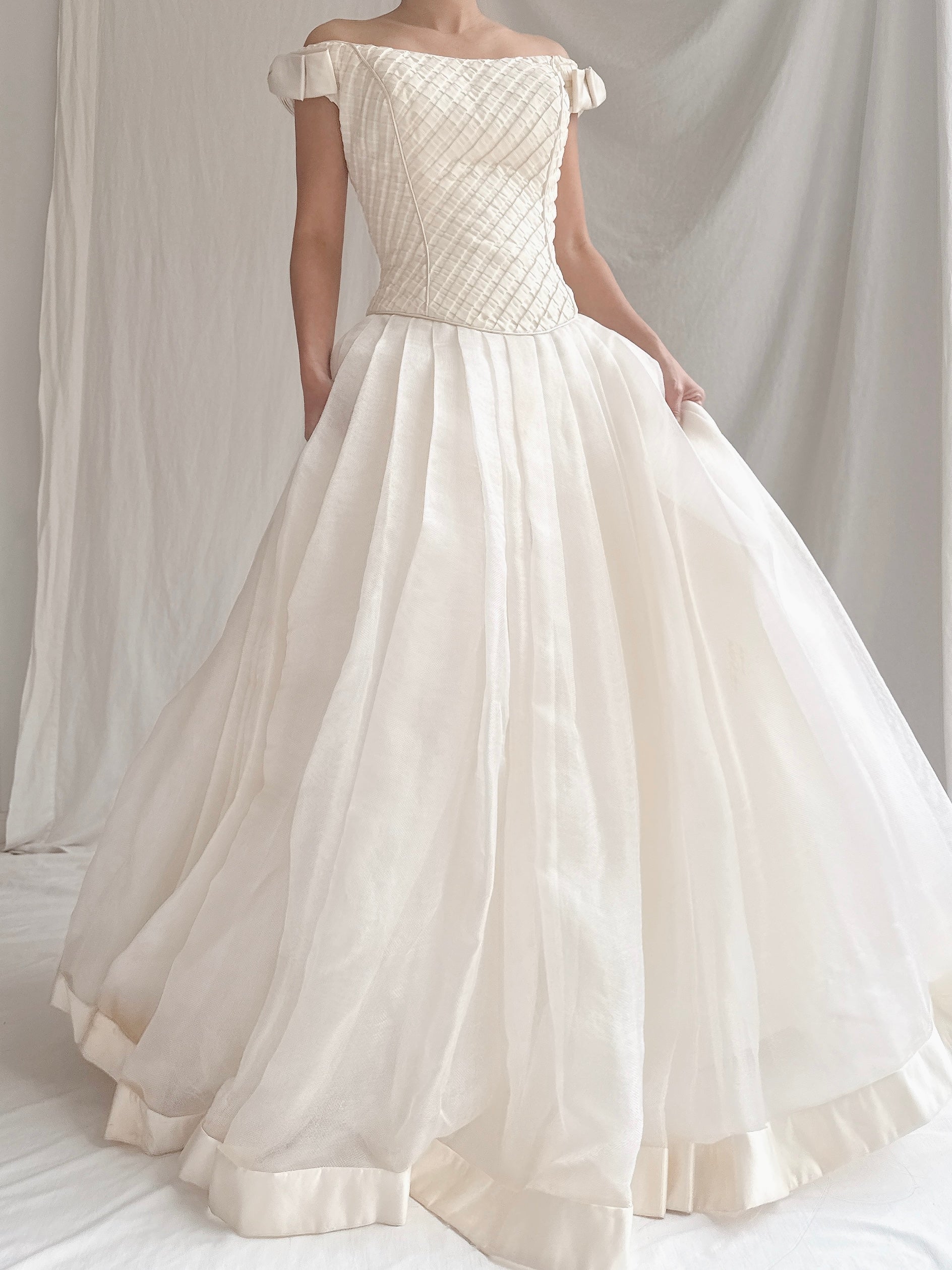 Vintage Ulla Maija Silk Organza Net Gown - M