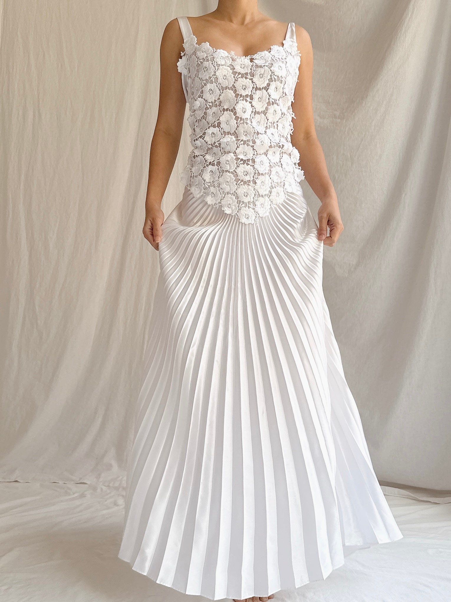 Vintage Pleated Slip Dress - M