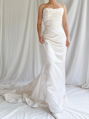Vintage Marisa Silk Draped Gown - S