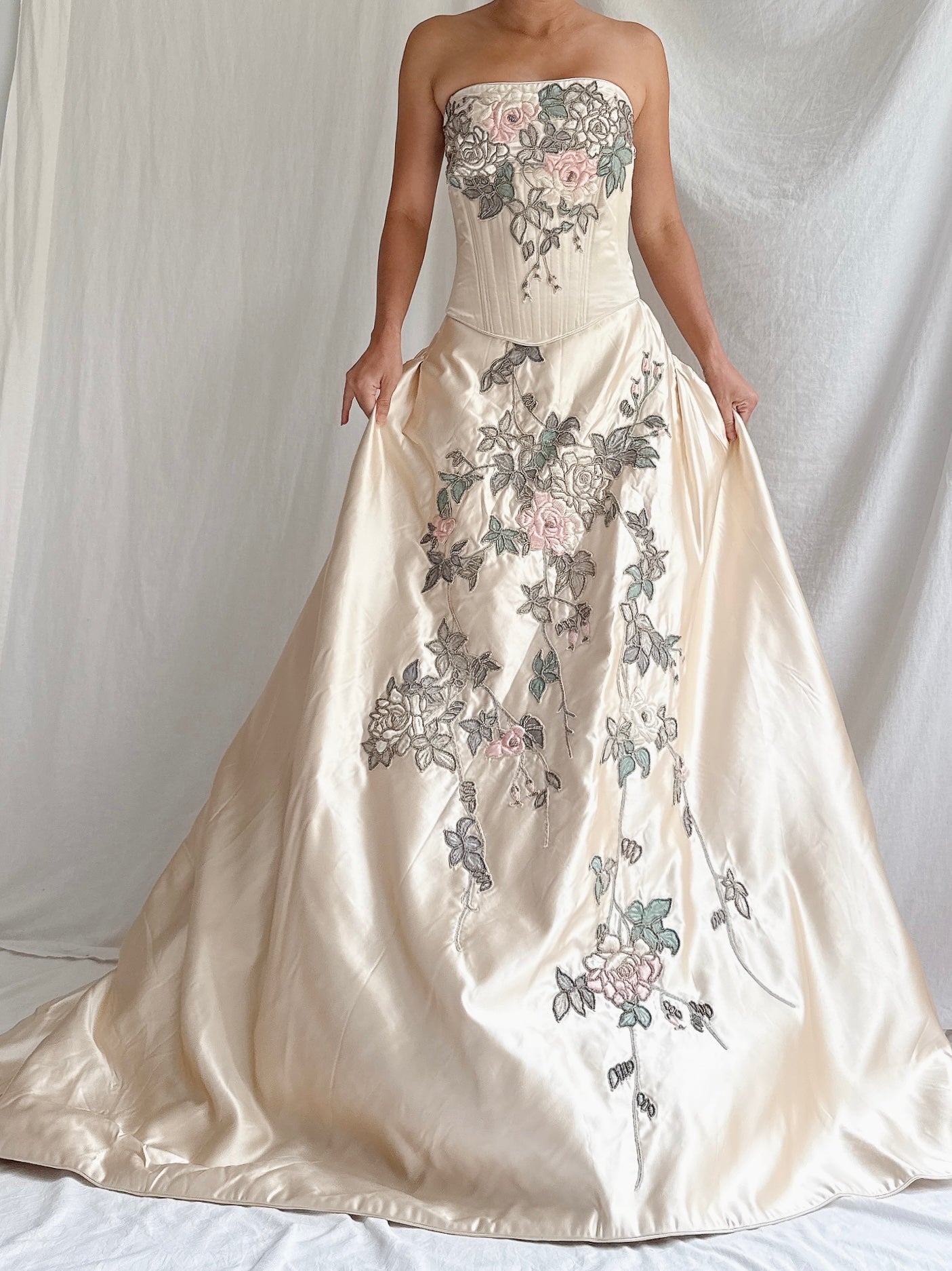 RESERVED 1990s Eavis & Brown Couture Silk Embroidered 3-Piece Set - M/L UK 14