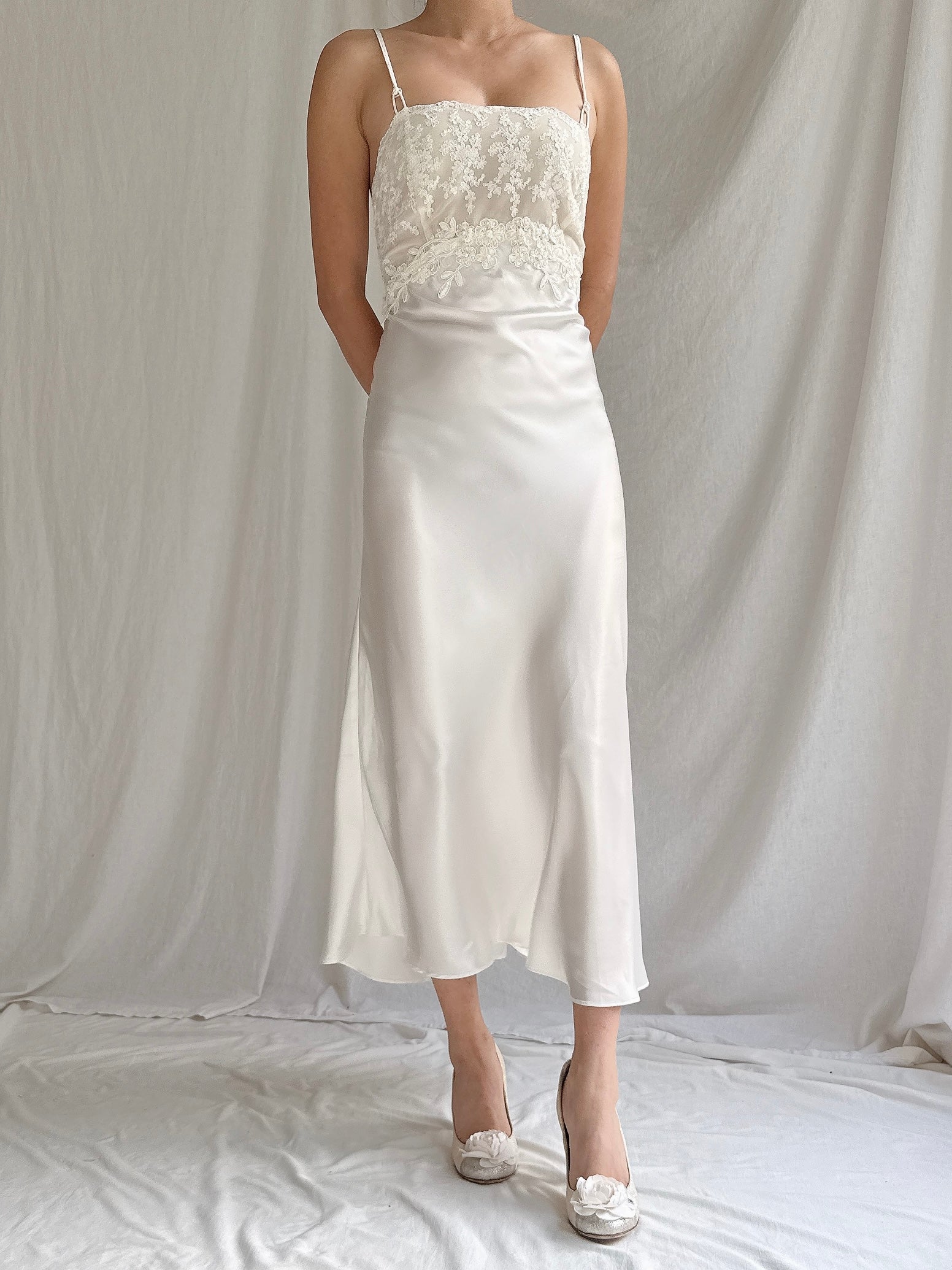 Vintage Satin/Chiffon 2-Piece Set - S-M