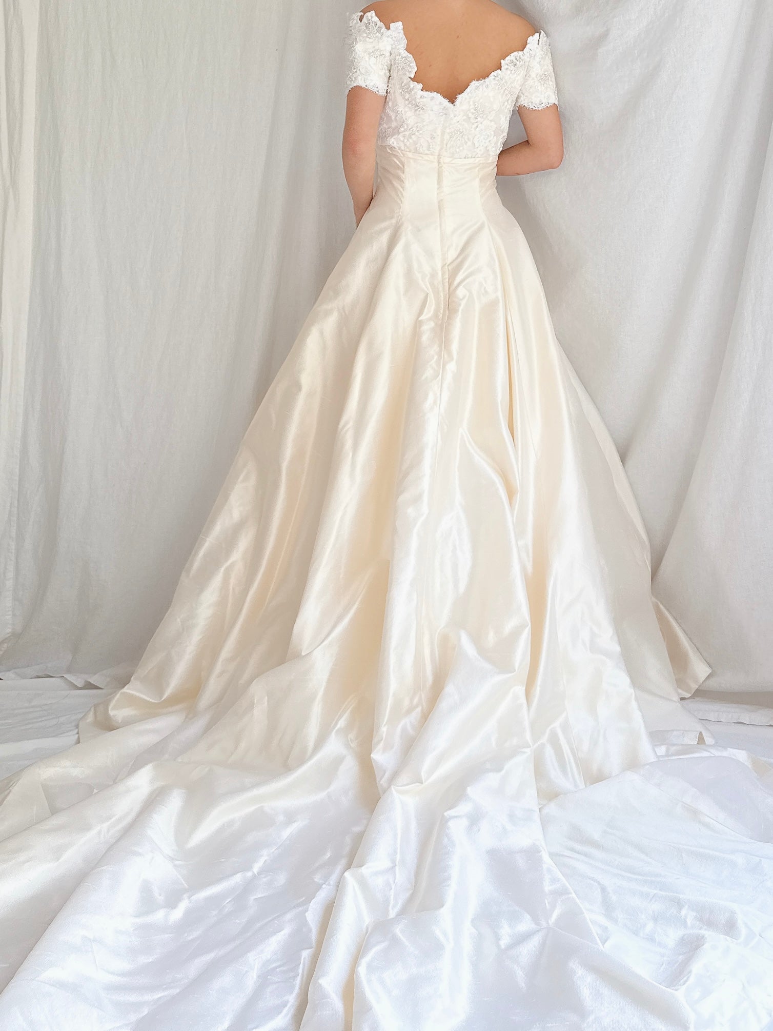 Vintage Marisa Silk and Lace Gown - S