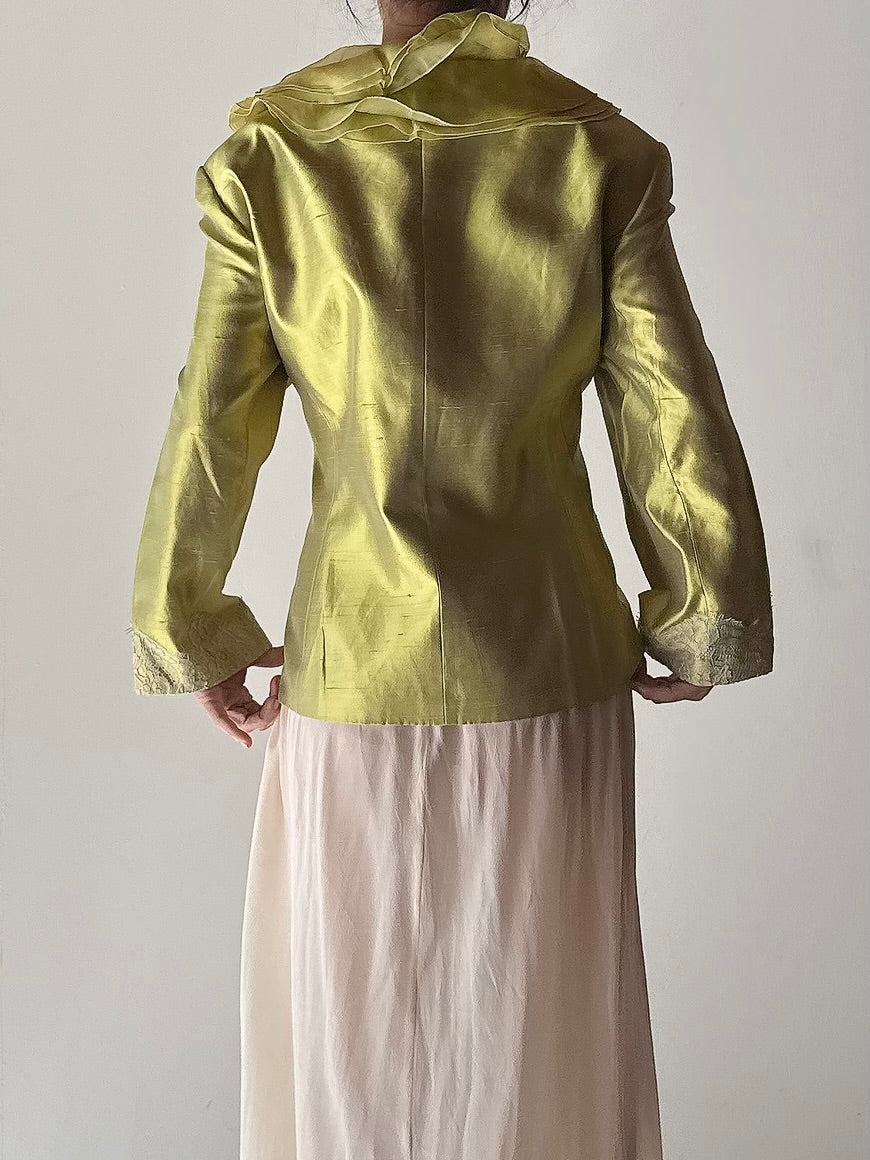 Vintage Maria Coca Chartreuse Silk Top - UK16/US14