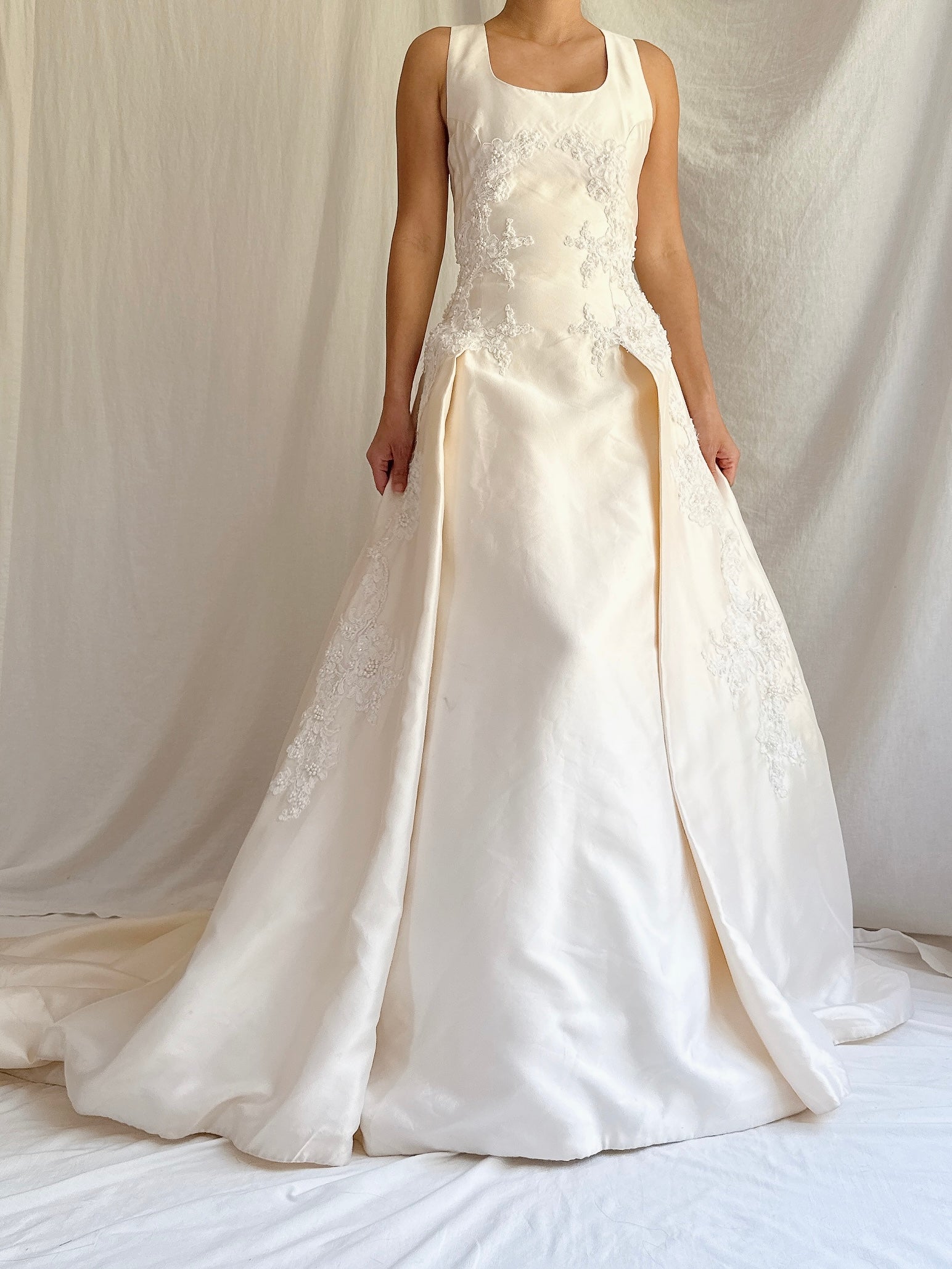 Vintage Silk and Lace Gown - M