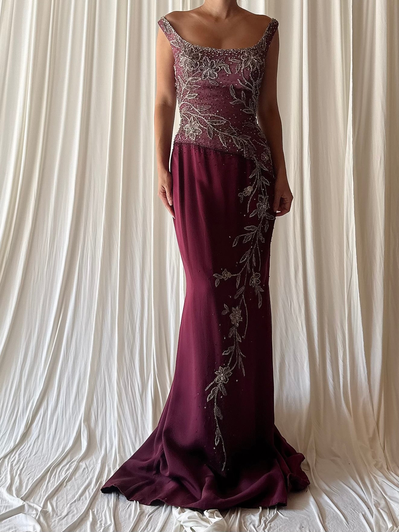 Vintage Steven Yerrick Burgandy Gown - US 6