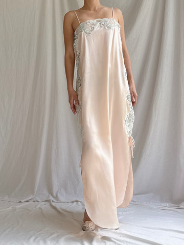 Vintage Pink Slip Dress - M