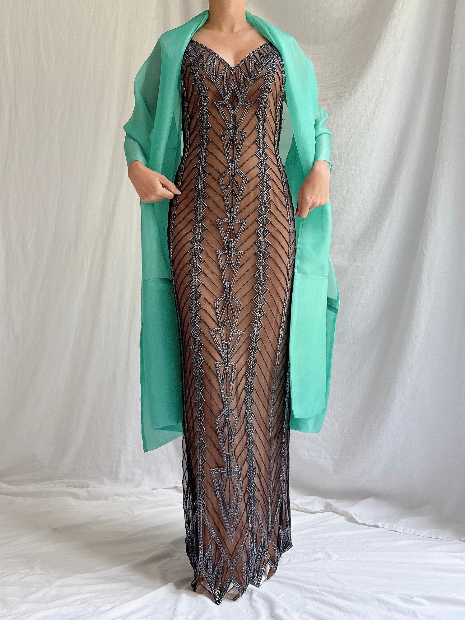 Vintage Silk Organza Shawl - OSFM