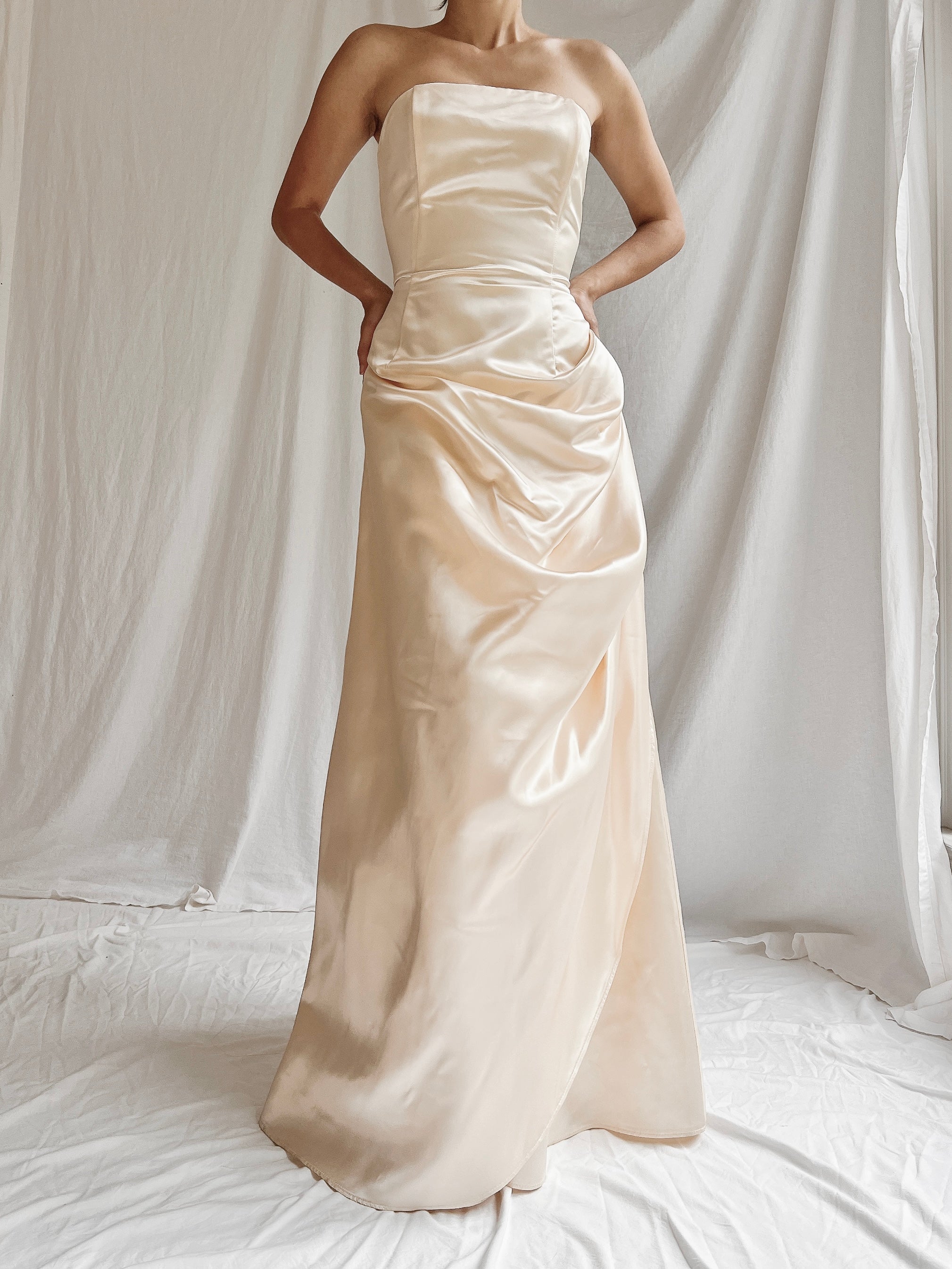 vintage champagne dress Runa Vintage Champagne Maxi Dress