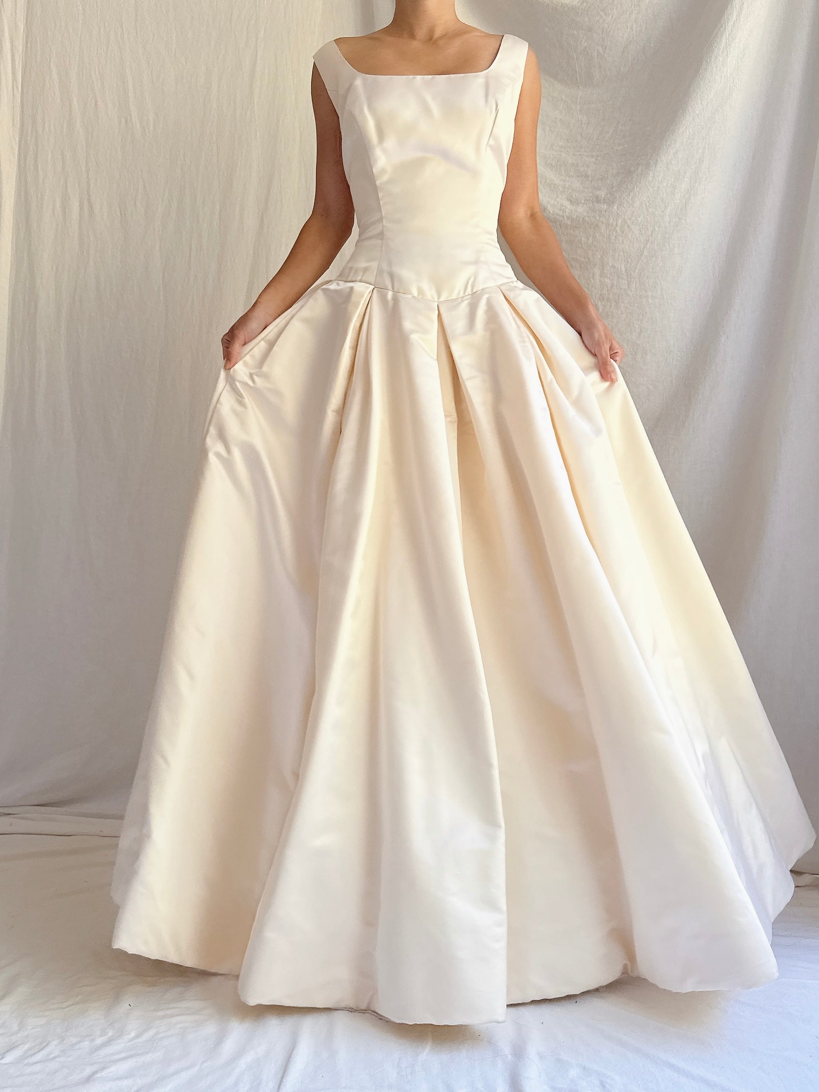 Square Neck Silk 2 Piece Gown - Size 10