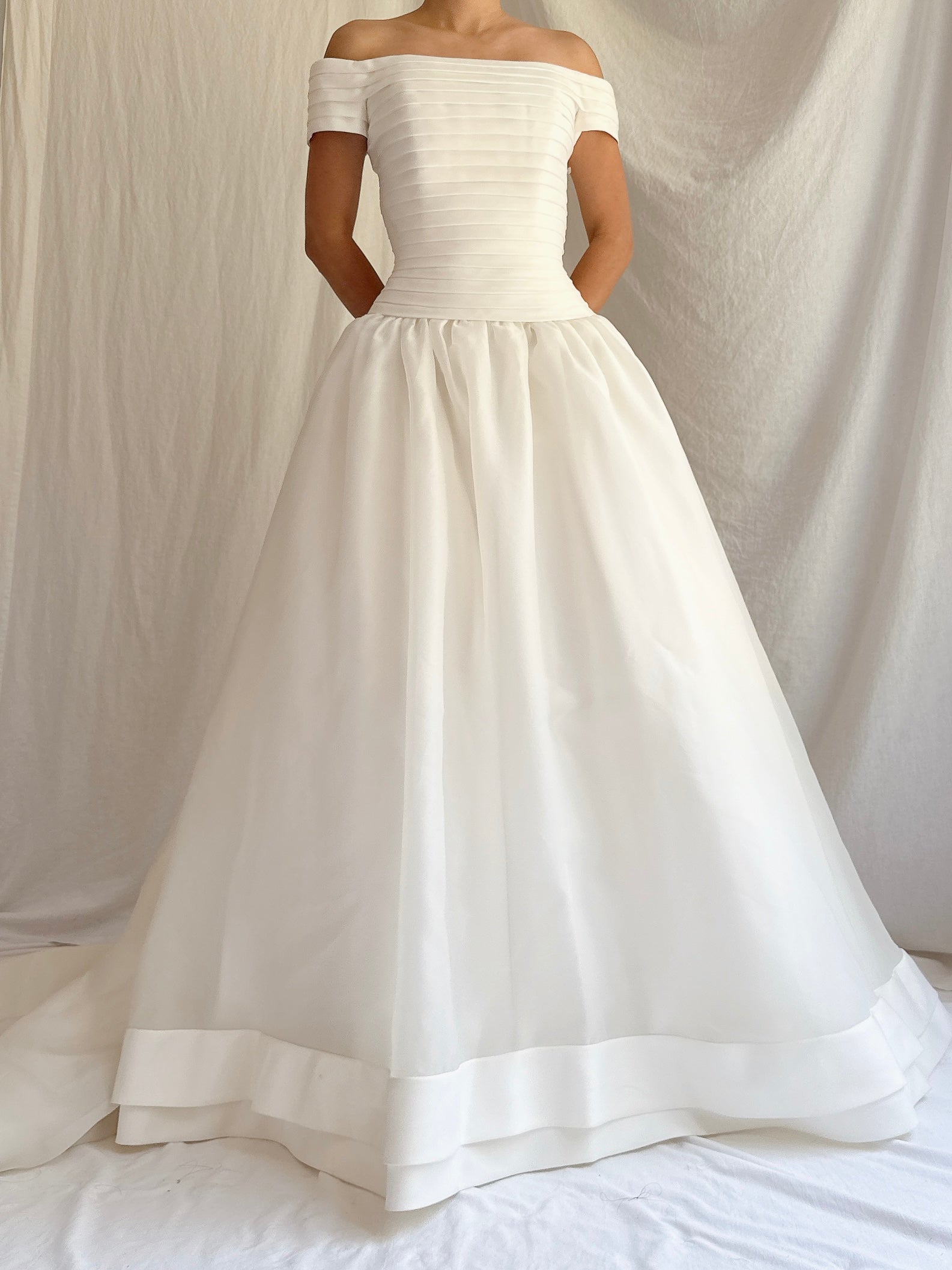 Vintage Organza and Satin Gown - XS