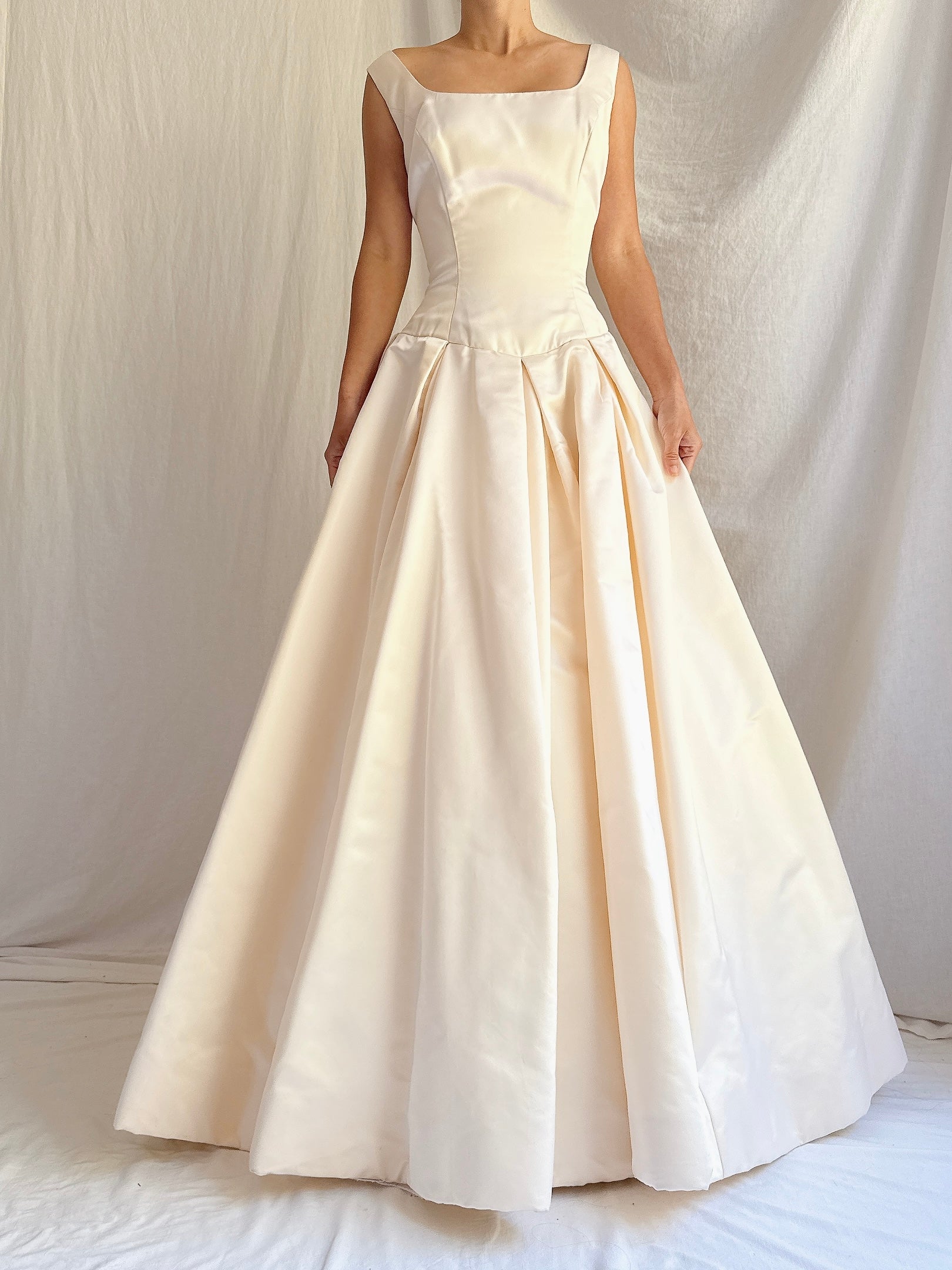 Square Neck Silk 2 Piece Gown - Size 10