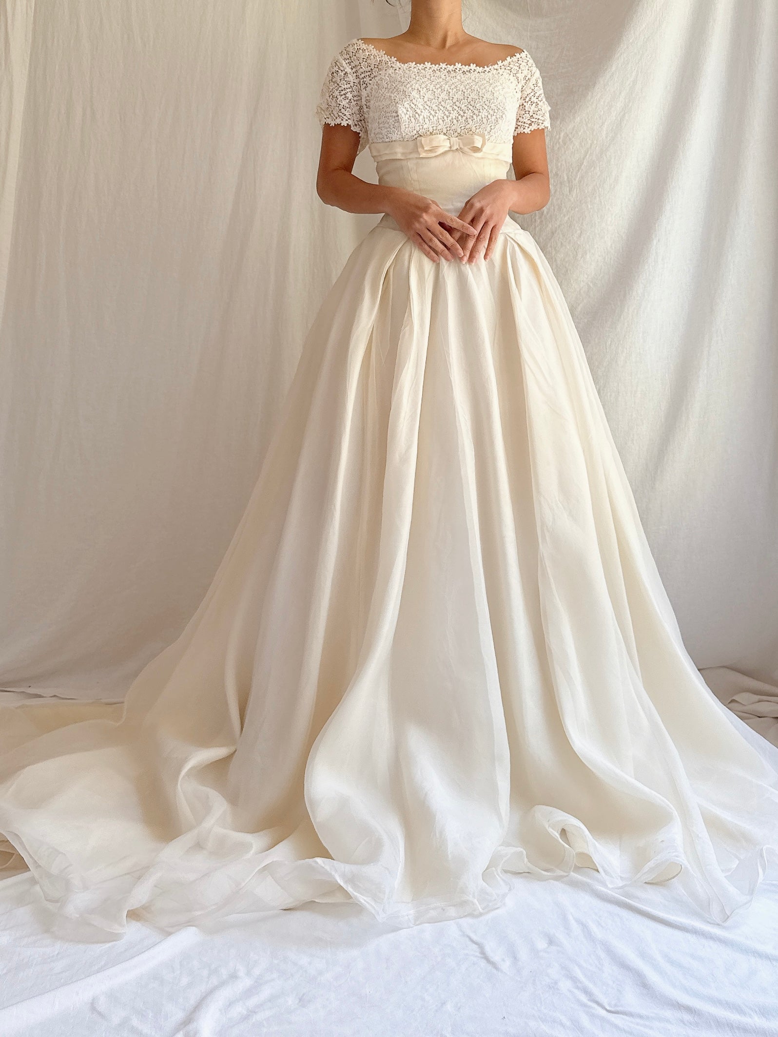 1950s Silk Organza Bow Dress - XS/S