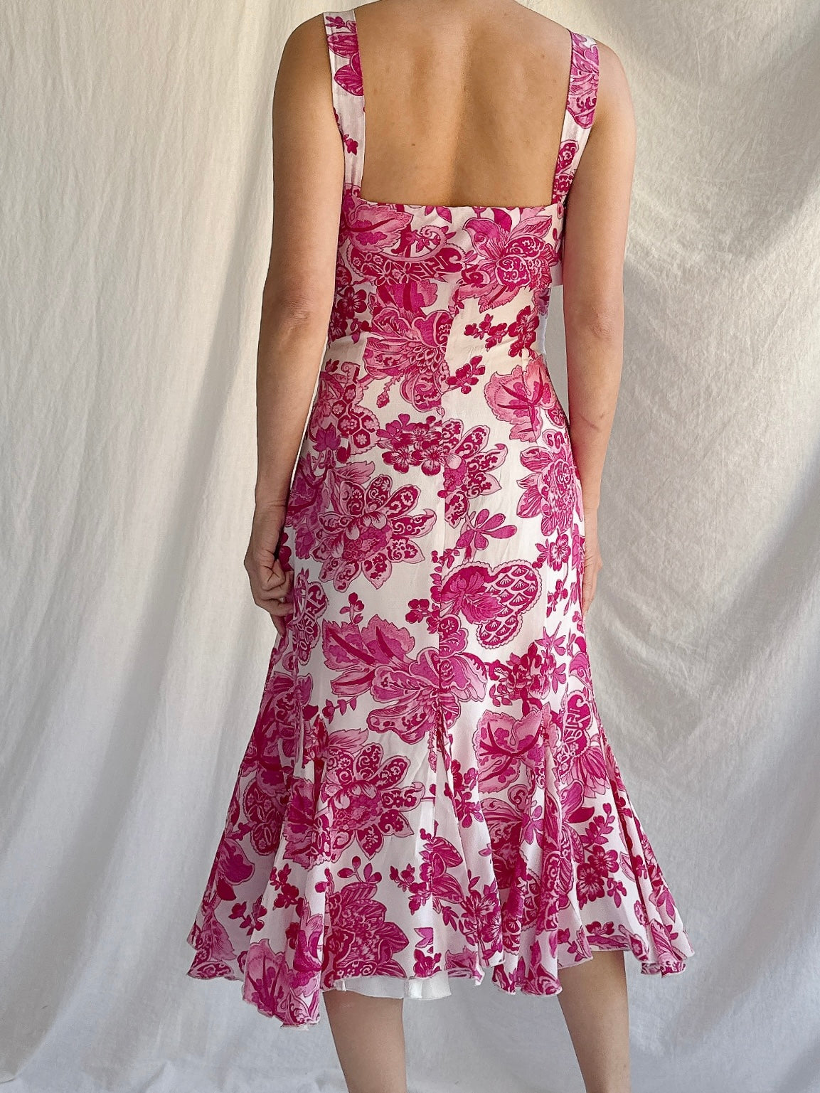 Vintage Silk Paule Vasseur Floral Dress - M/44