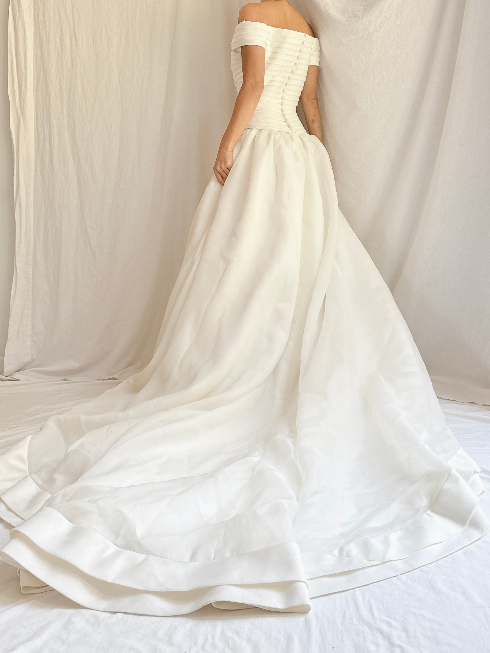Vintage Organza and Satin Gown - XS