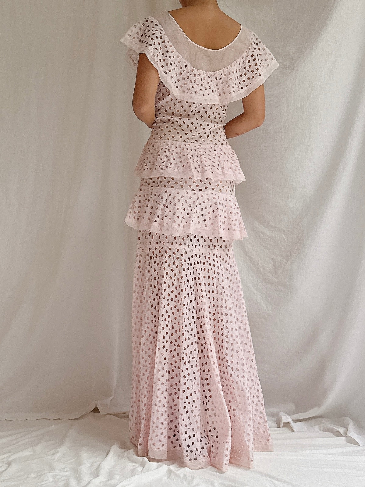1930s Cotton Net Dress - XS