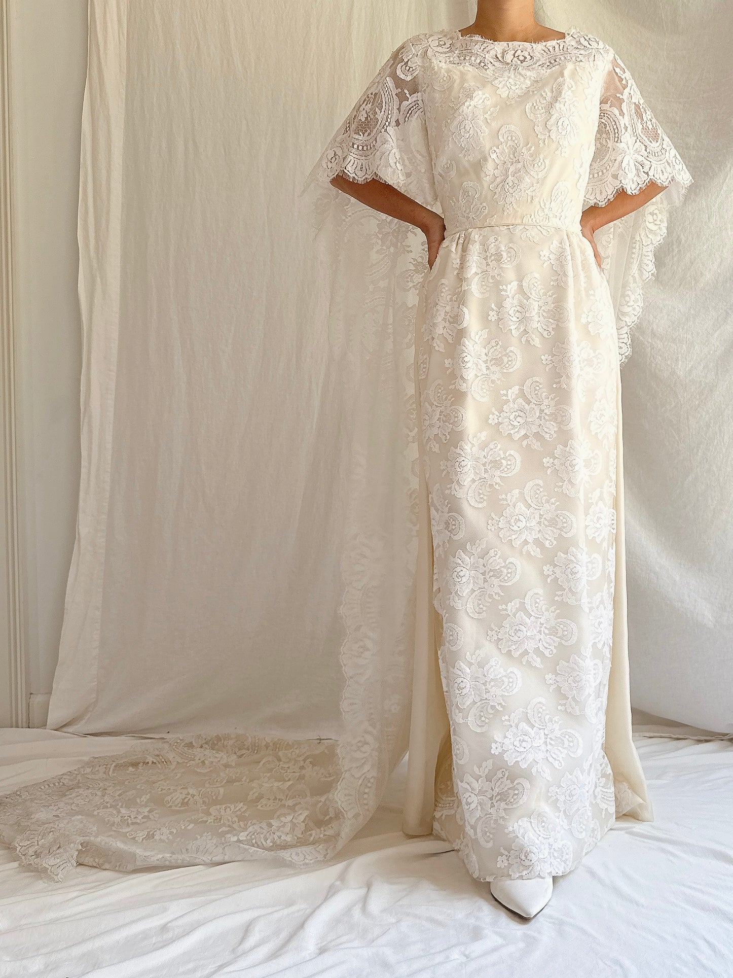 1960s Lace Cape Dress - XS