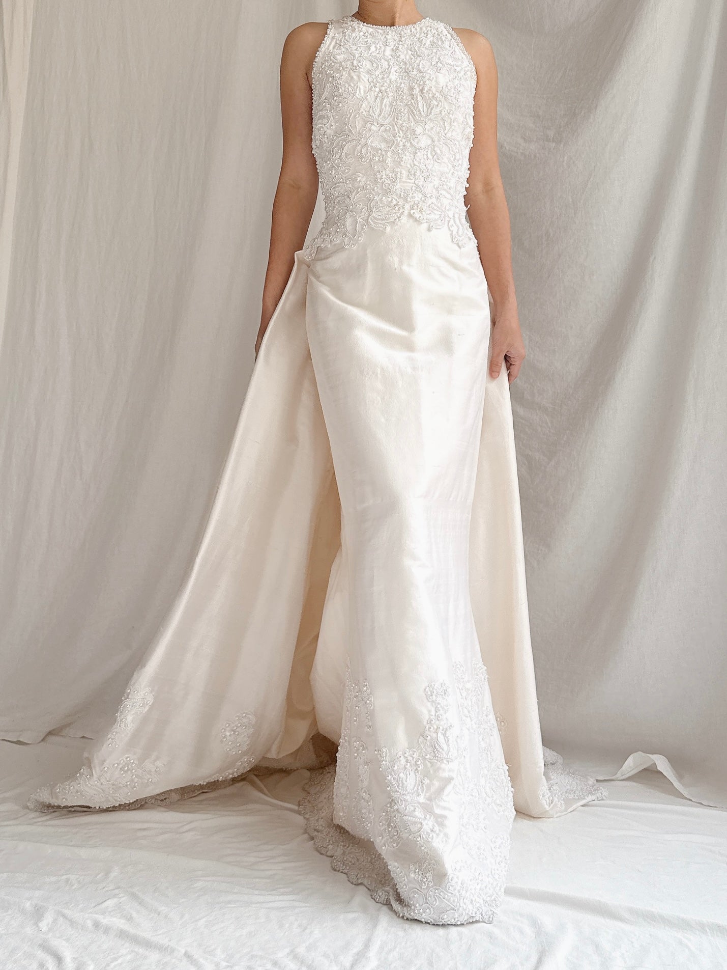 1990s Christos Silk 2-Piece Shift Dress - S