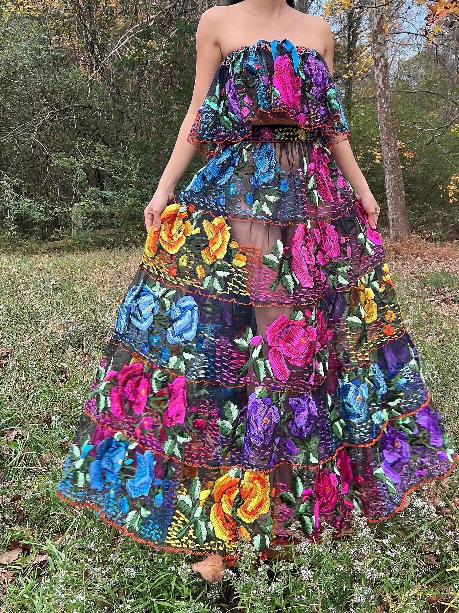 Vintage Chiapas Embroidered Set - S-M
