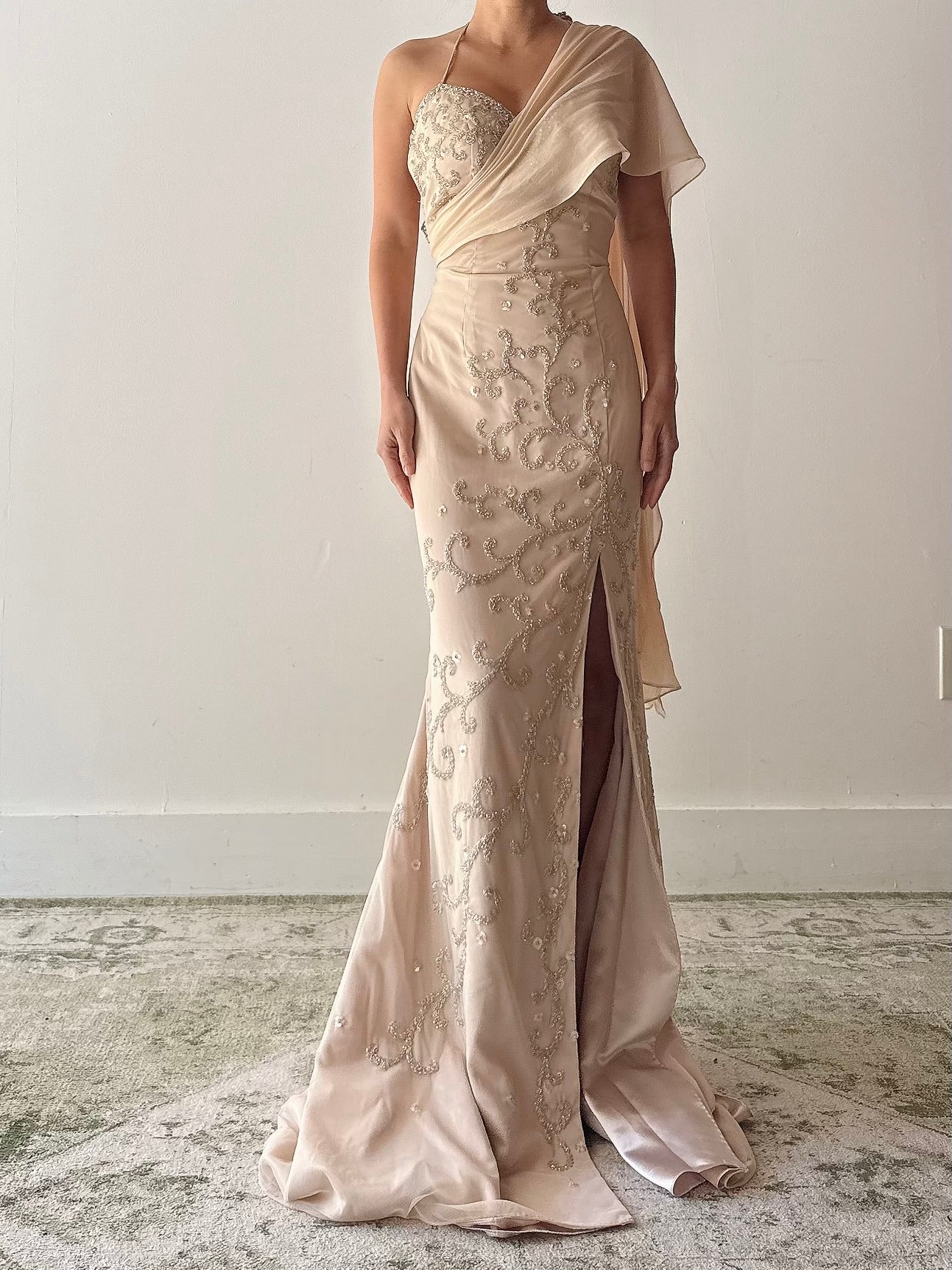 Vintage Claire’s Collection Nude Gown - M