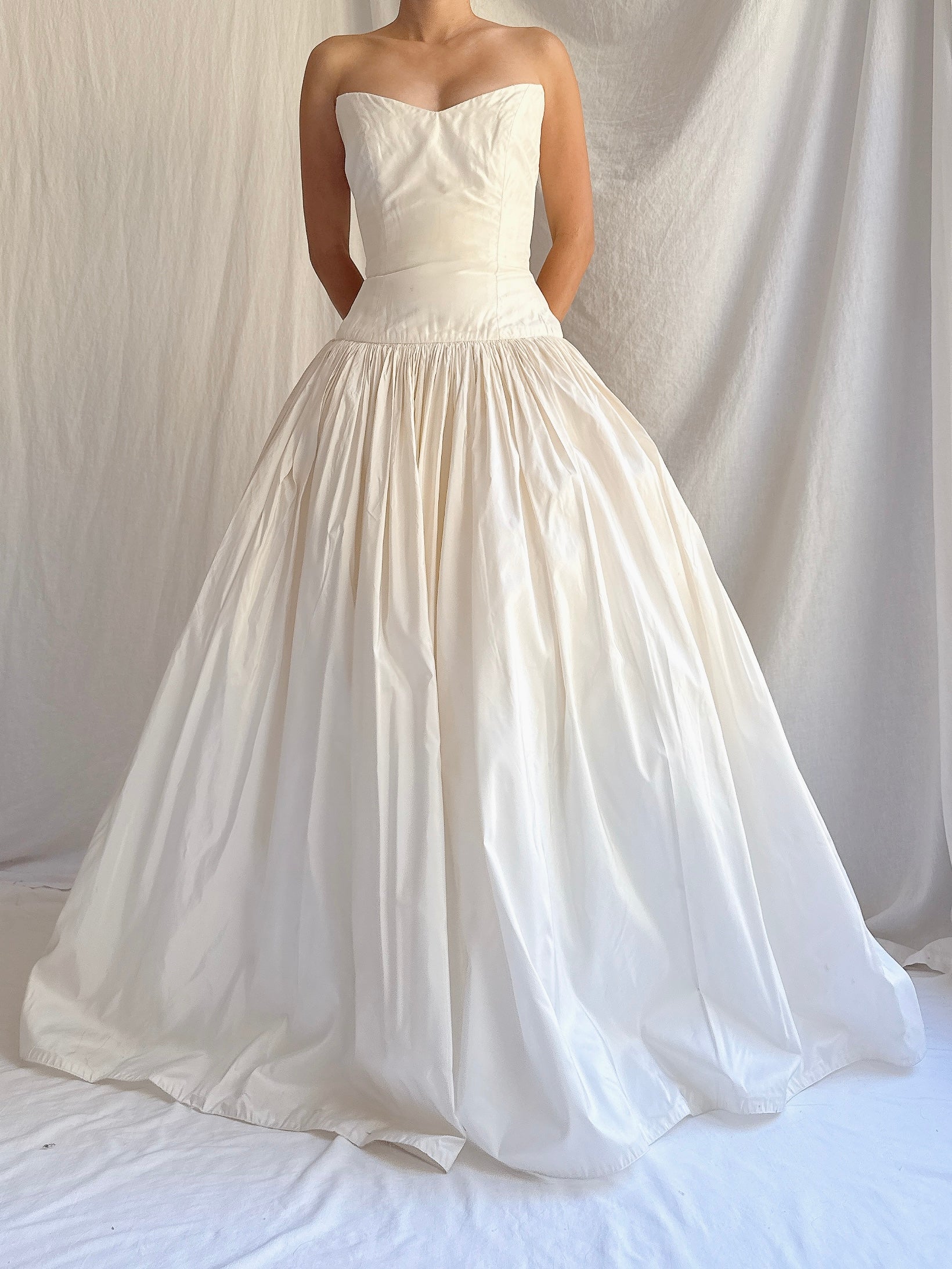 Vintage Silk Dropped Waist Gown - S/M