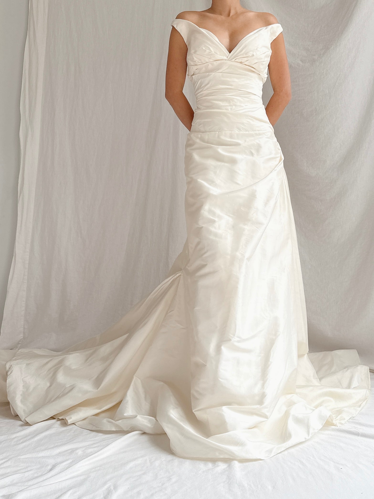 Vintage Silk Draped Gown - M/6/8