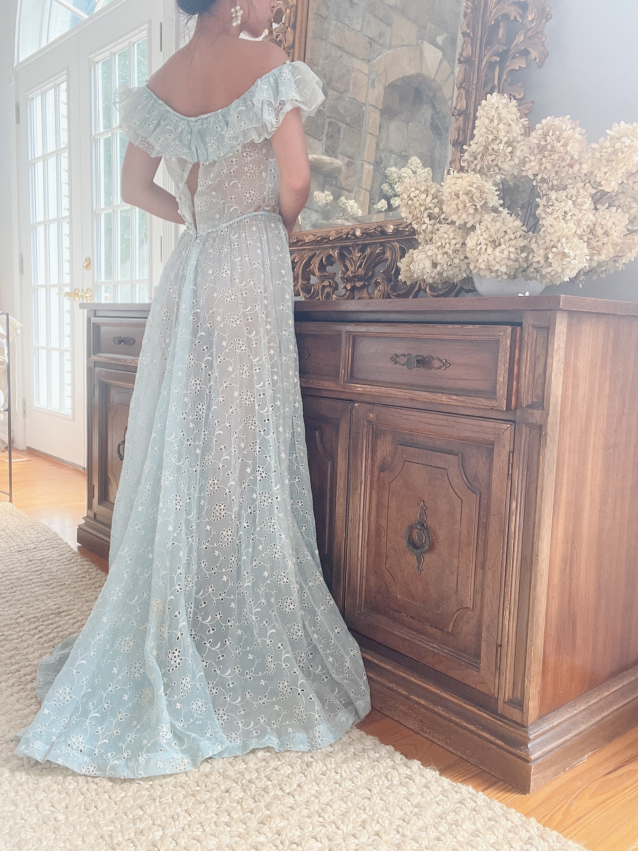 1930s Blue Organdy Dress - XS | G O S S A M E R 1930s Blue Organdy Dress - XS | G O S S A M E R