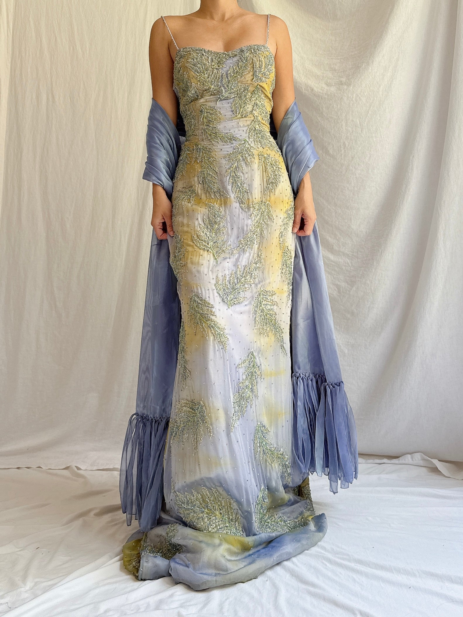 Vintage Stephen Yearrick Gown and Scarf - M