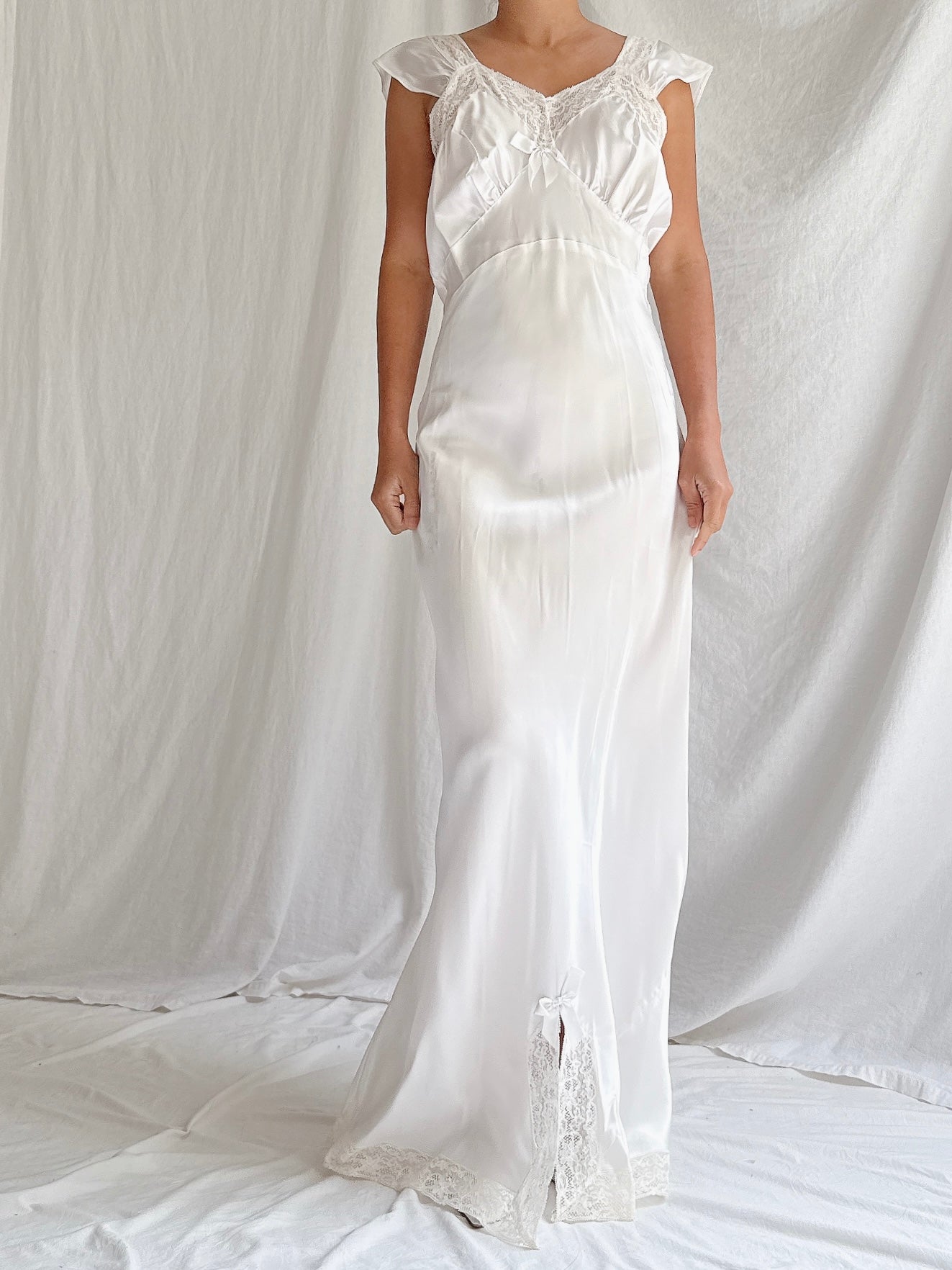 1930s Satin Slip Dress - S