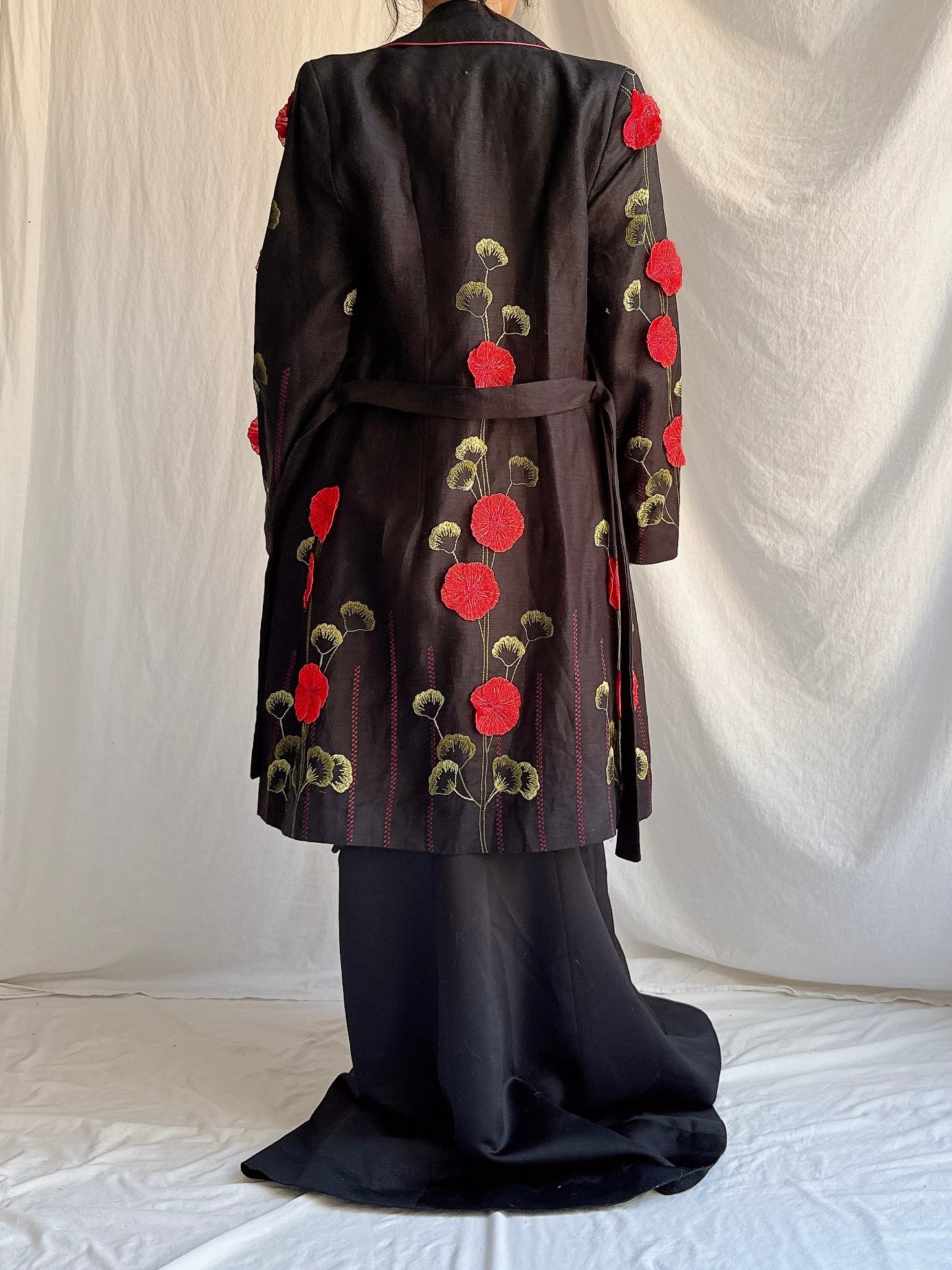 Vintage Linen Geranium Coat - S FR 38