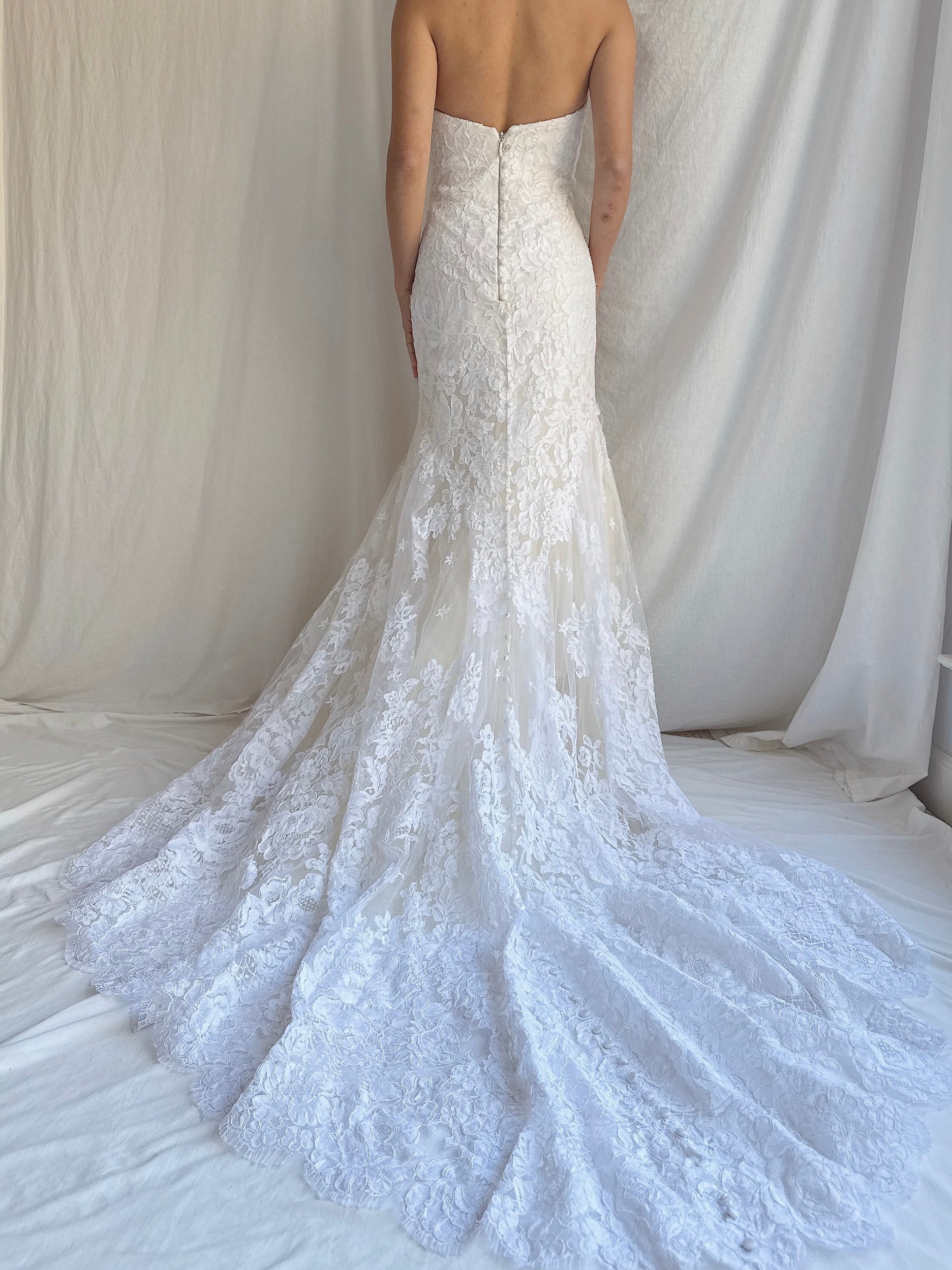 Vintage Anna Maier Silk and Lace Gown - M/8/10