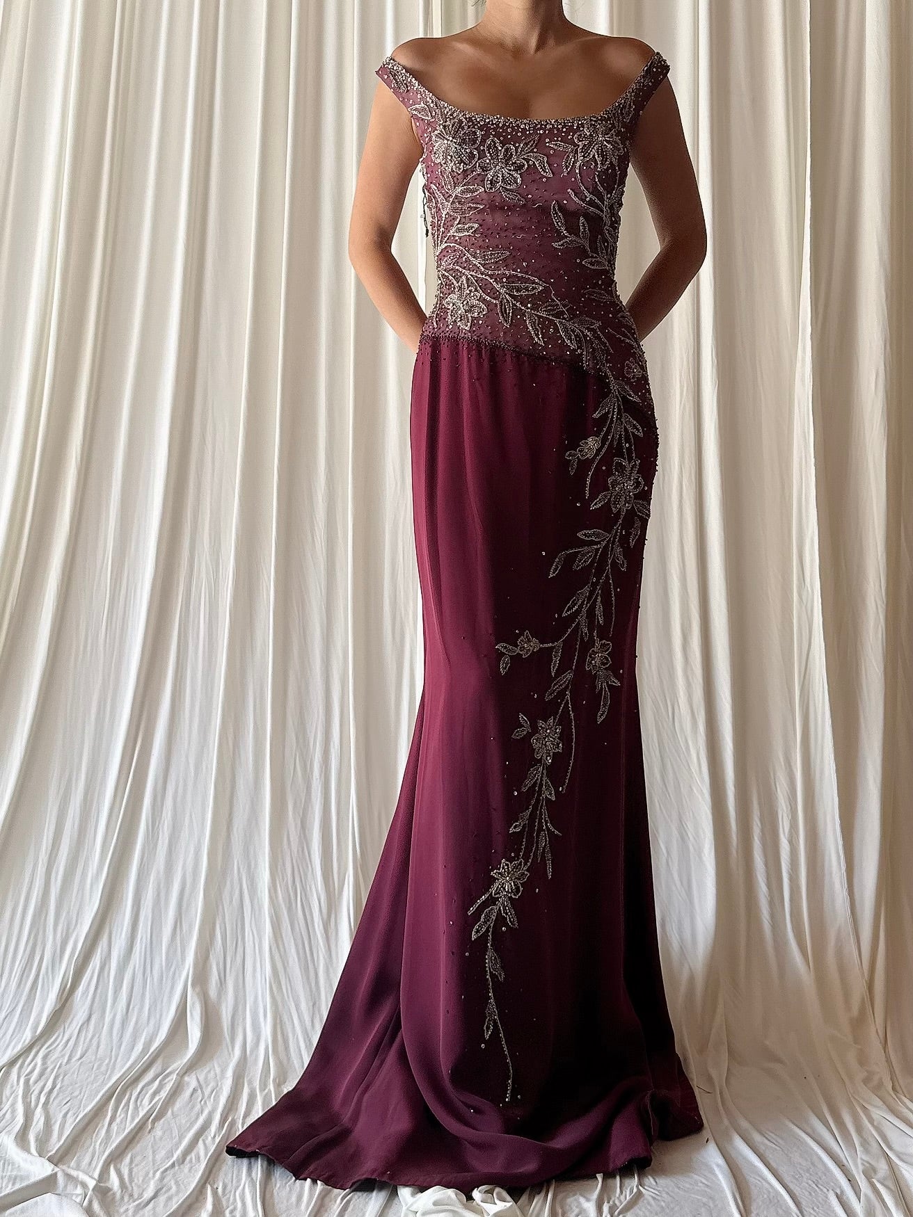 Vintage Steven Yerrick Burgandy Gown - US 6